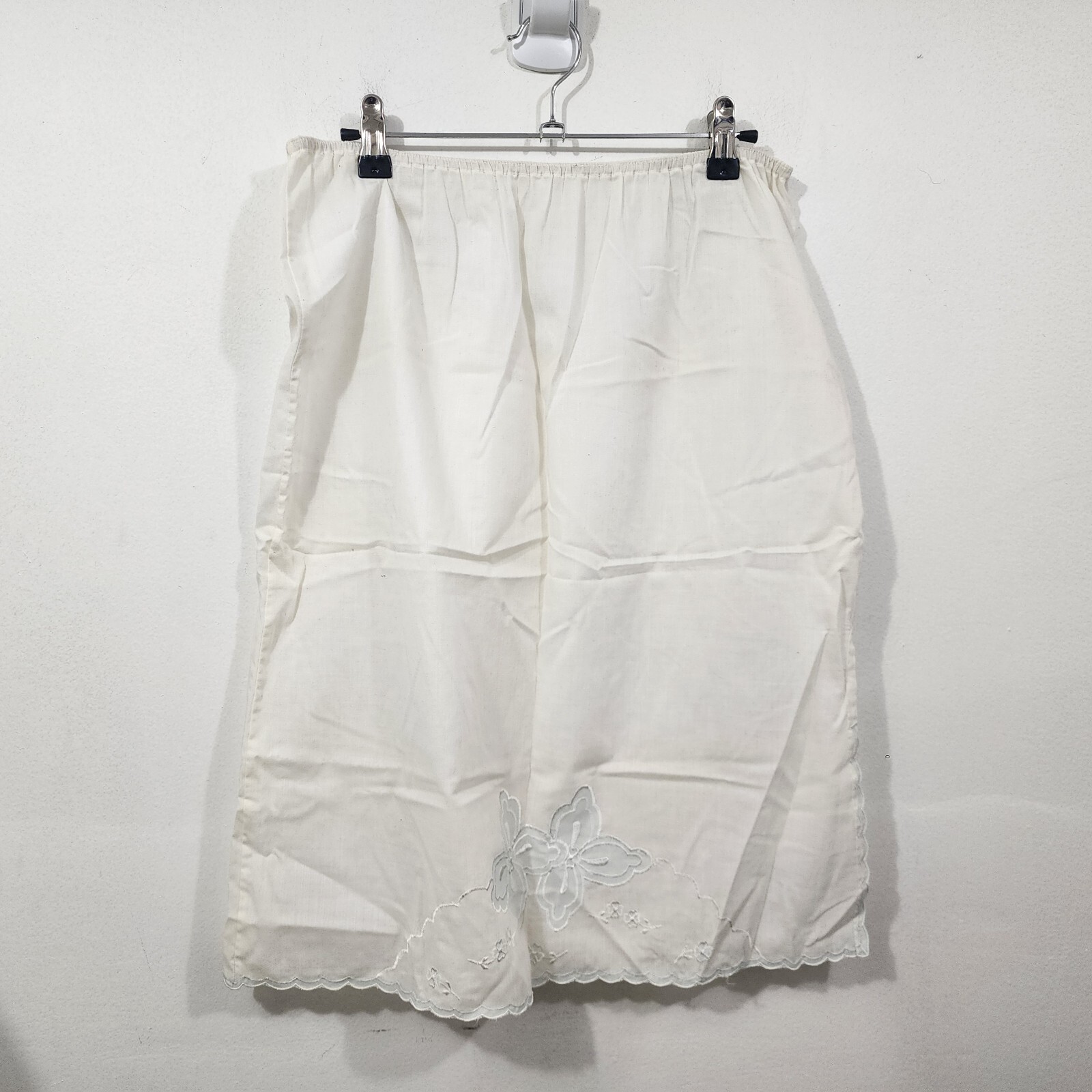 Vintage Jodie Arden Cotton Half Slip Floral Embroidered Elastic Waist Women’s M
