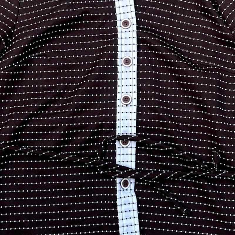 Brown White Polyester Women’s Long Sleeve Top 1960’s