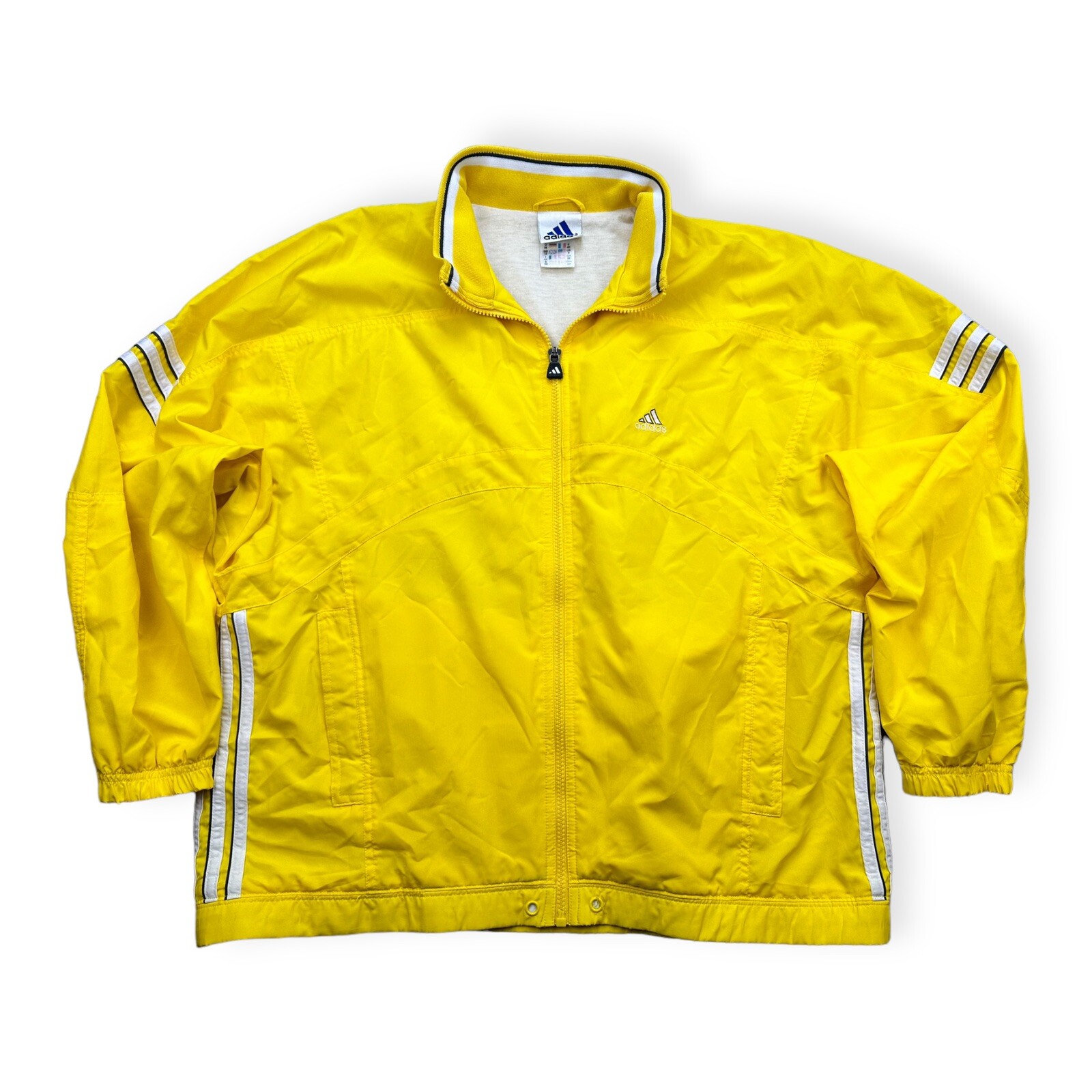 Adidas Vintage Womens 90s Jacket Size S 38 Oversized Yellow Track Jacket AJ4
