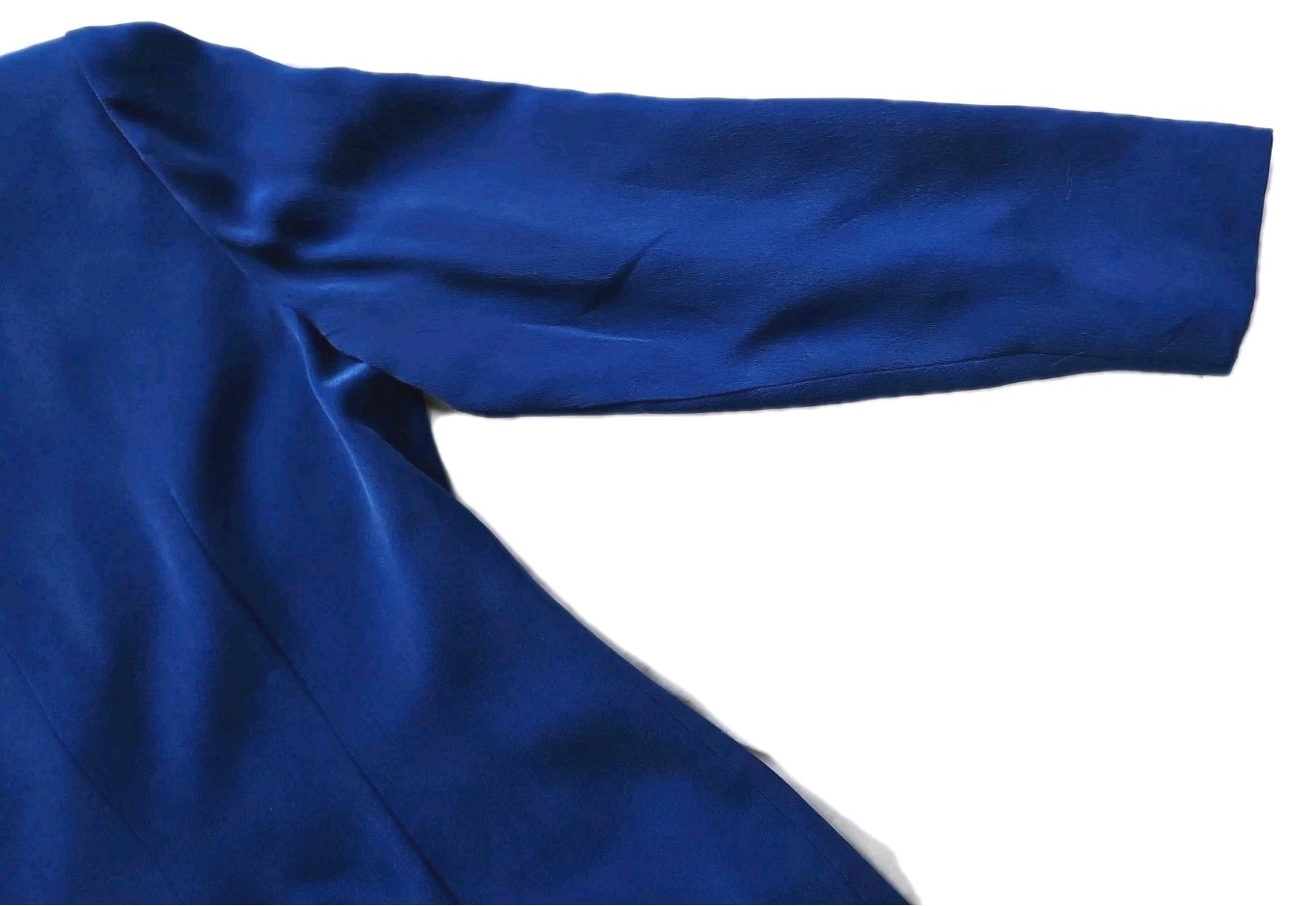 Talbots Petites Pure Silk Suit Jacket Career Cobalt Blue Covered Buttons Size 10