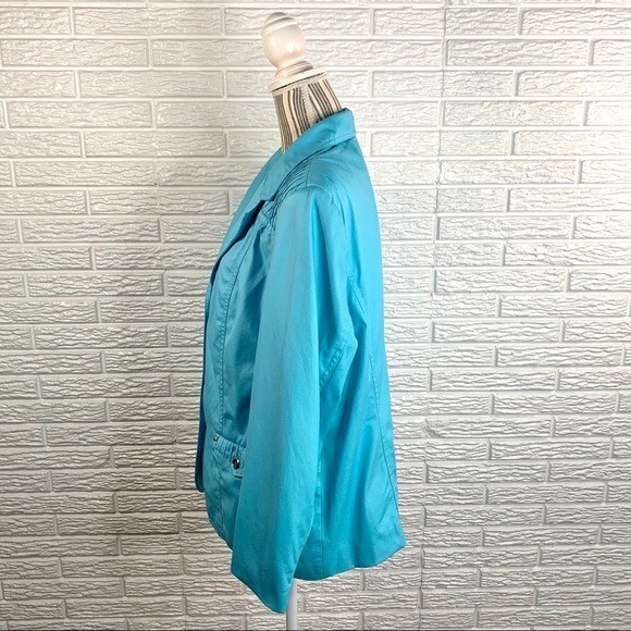 Vintage TanJay Blue Faux Leather Jacket Size 18W