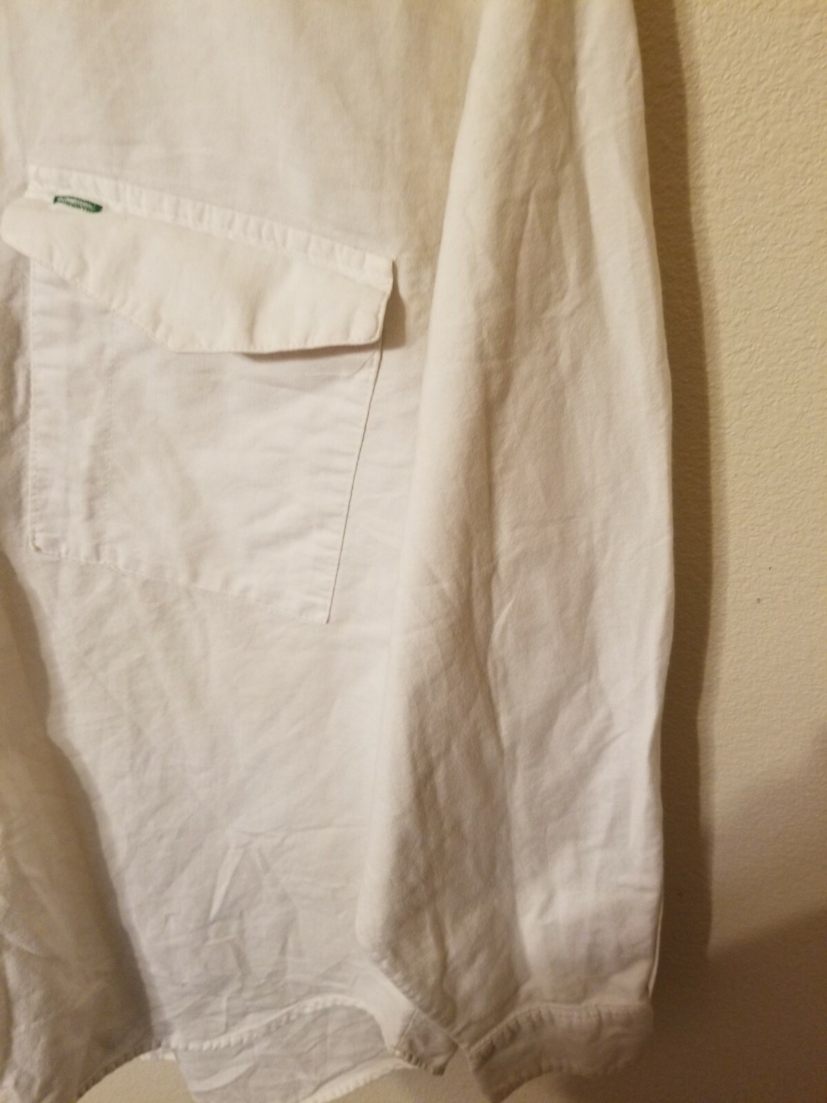 miss fashionality size M vtg long sleeve blouse white 2 pockets button up 26 L