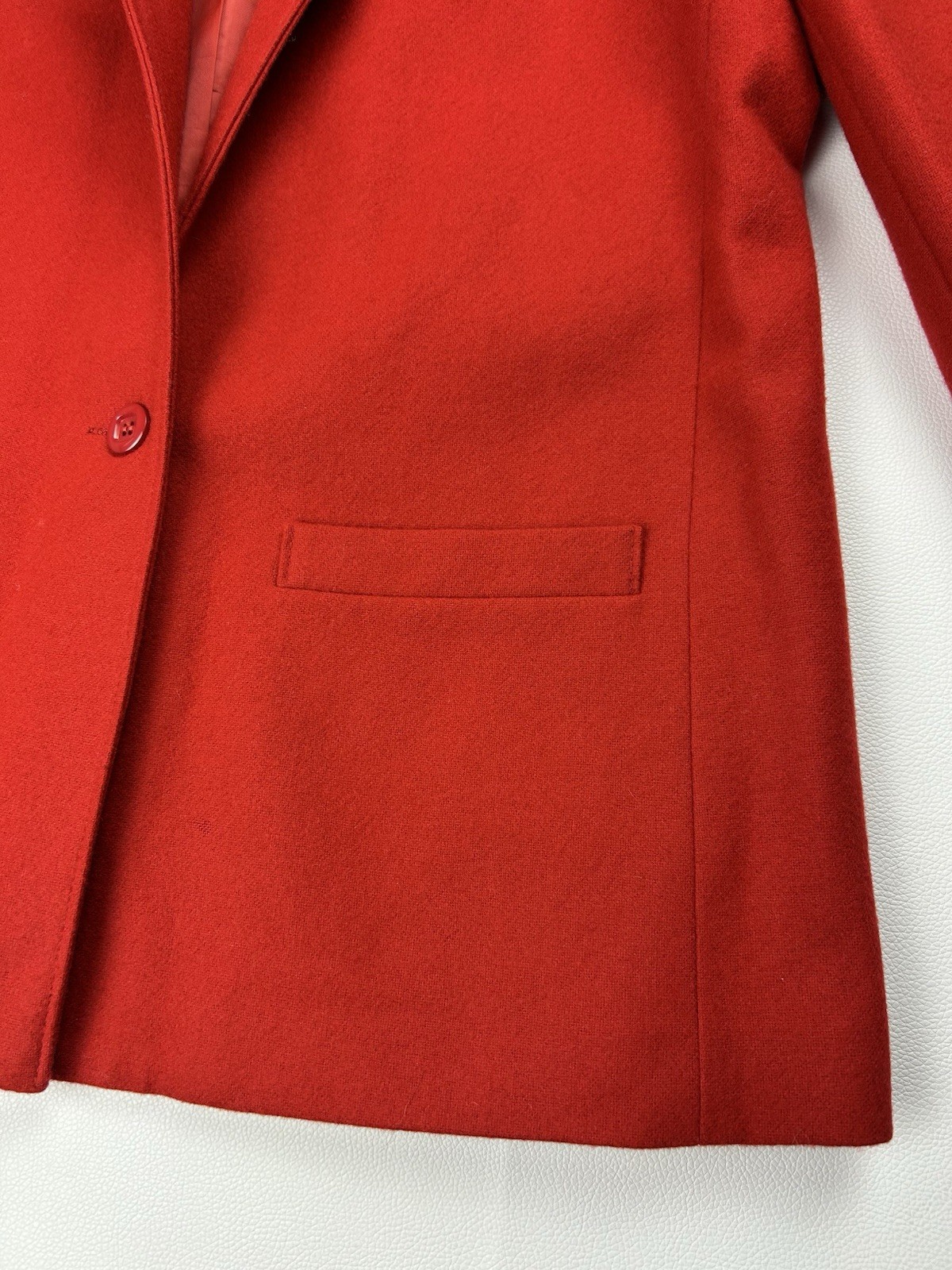 VTG 80s Women’s Blazer Red Size 10 USA Made Wool Blend Tailored Retro Classic