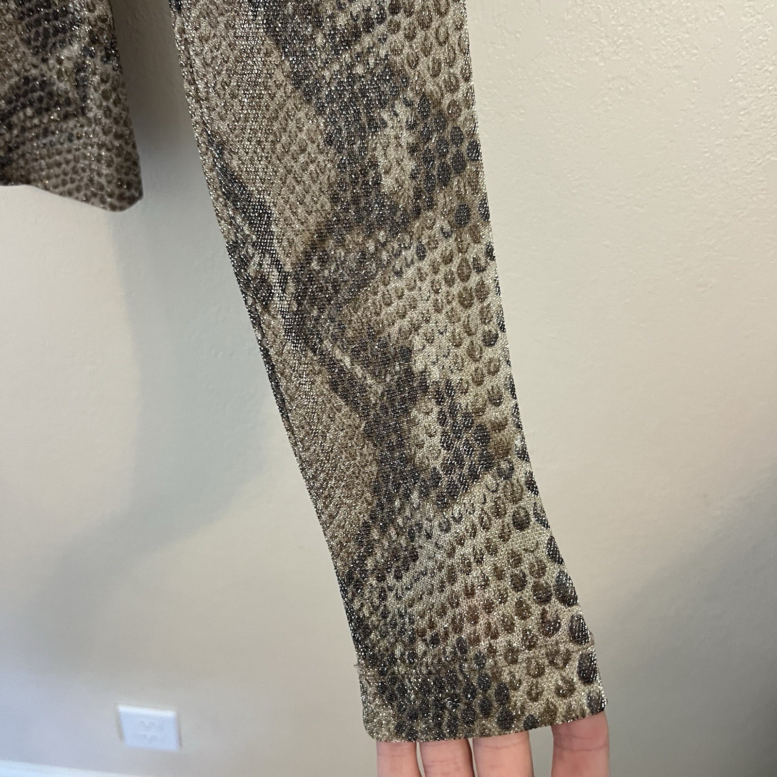 Vintage Semi Sheer Snakeskin Long Sleeve