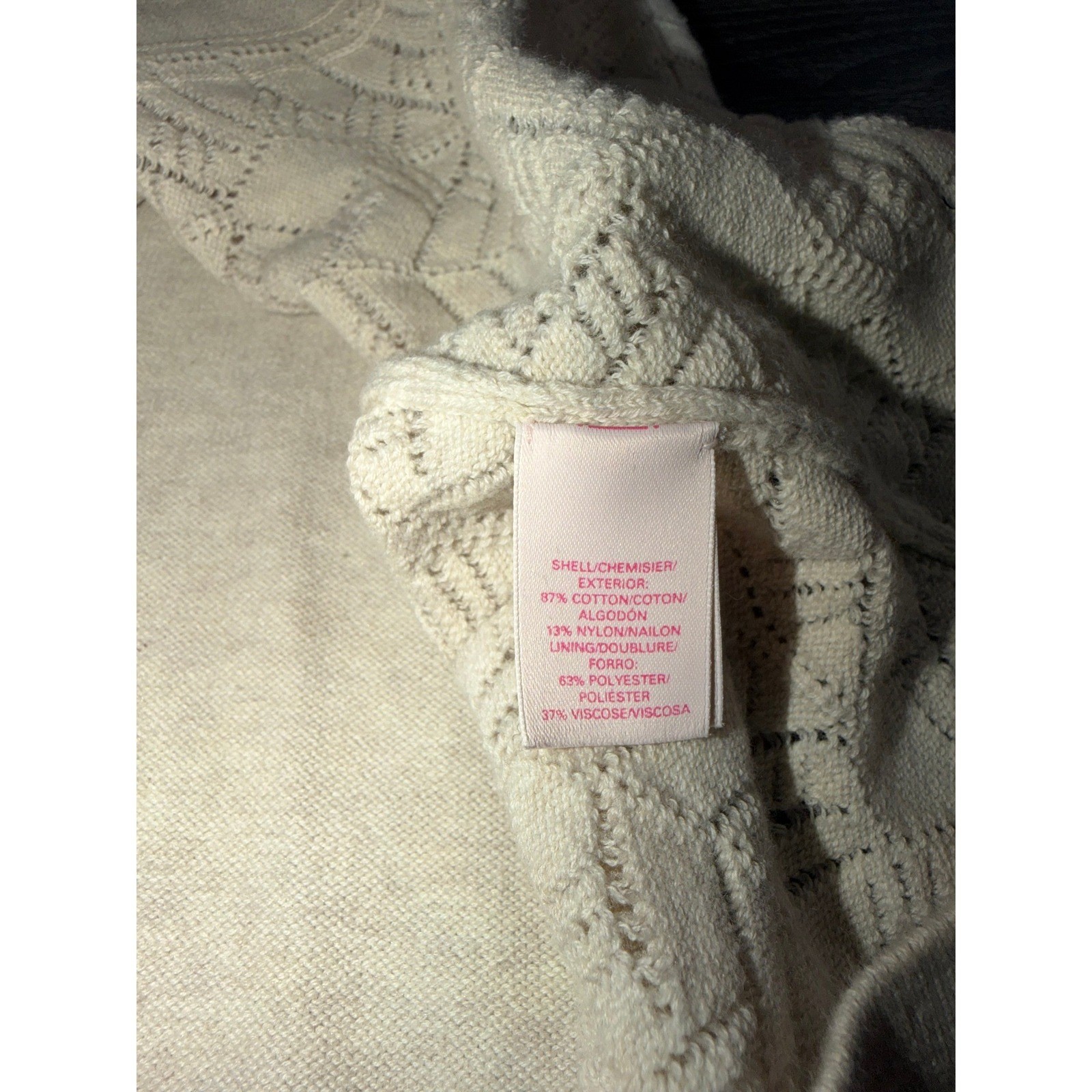 Victorias Secret Oatmeal Beige Pointelle Knit Scoop Size M Coquette Balletcore
