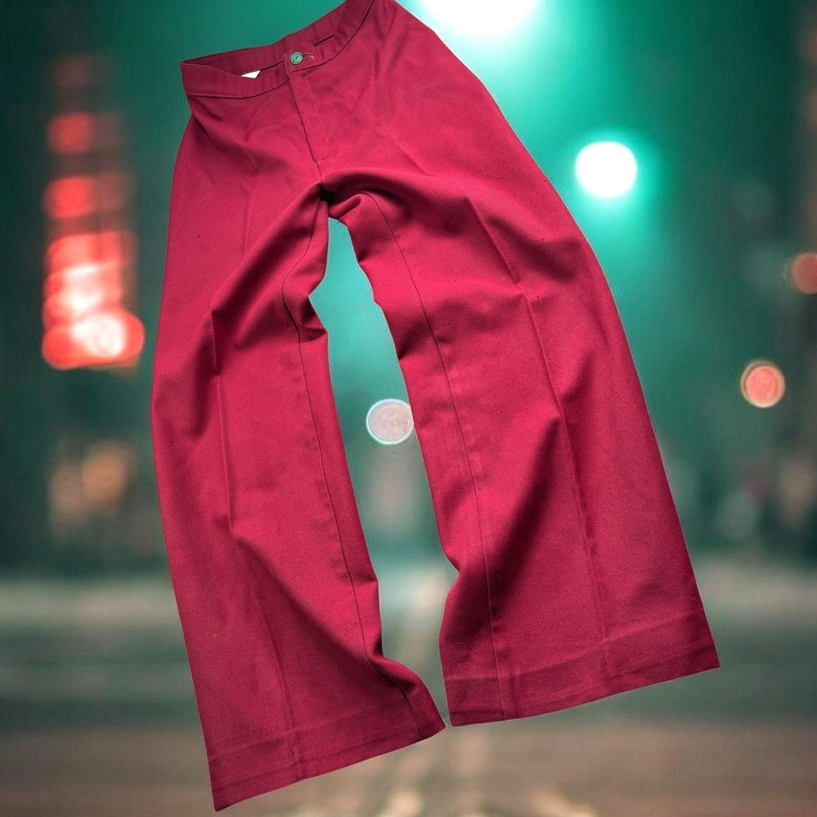Vintage Levi Strauss Pants Women 6 (28″) Wide Leg Sta-Prest 70s Retro Trousers