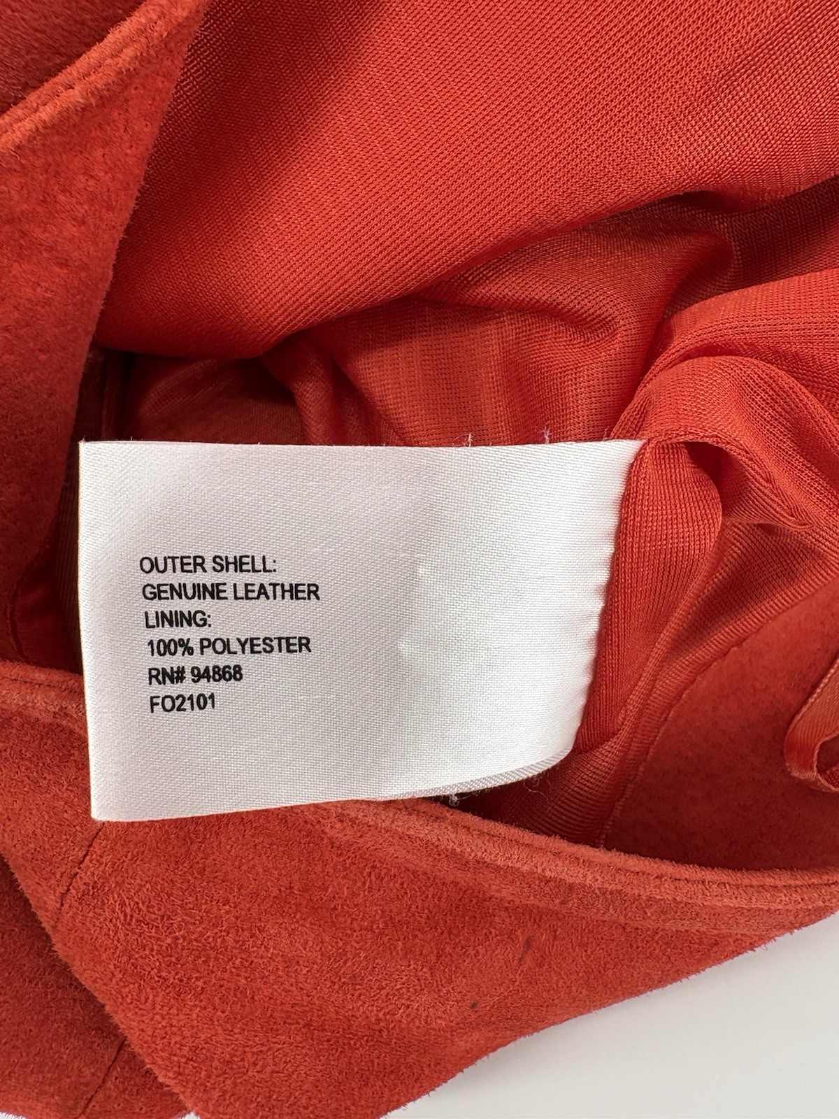 Vintage Modern Images Genuine Leather Suede A-Line Midi Skirt Red Orange Size 6