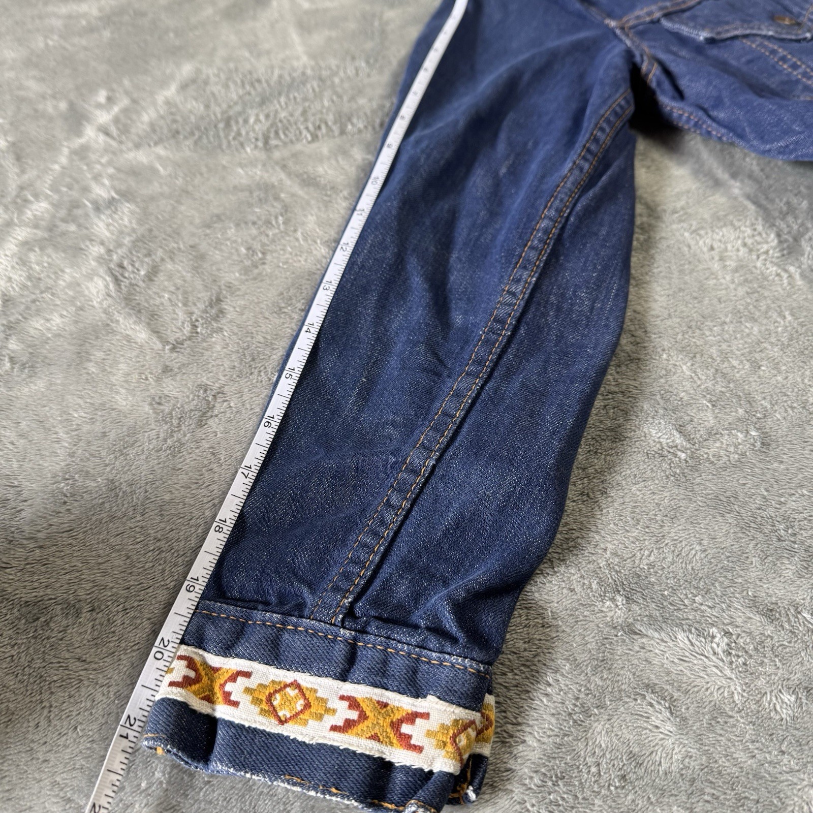 VTG 70s Levi’s for Gals Denim Jacket White Tab Two Pocket Size L Western Trim