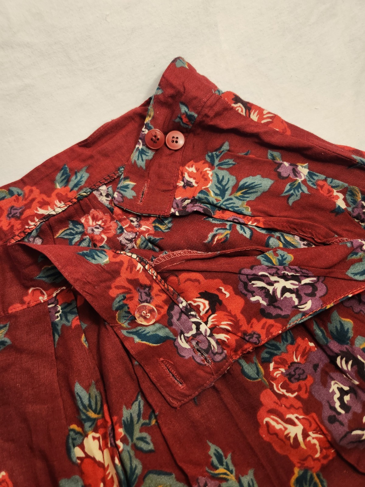 Vintage Sweetbriar Today’s Woman Red Floral Skirt, Size 20, Pockets, Button…