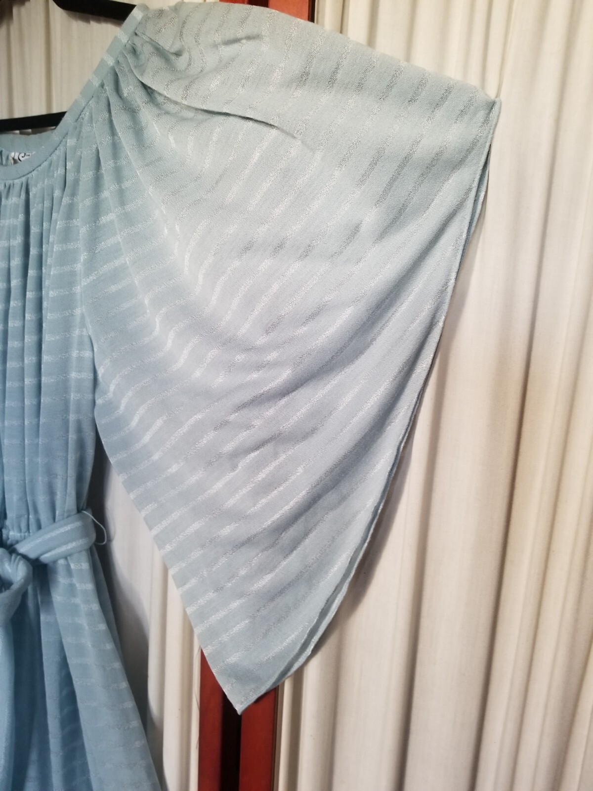 Women’s Dress Light Blue 70s 80s SOLO SAN FRANCISCO Removable Belt Midi
