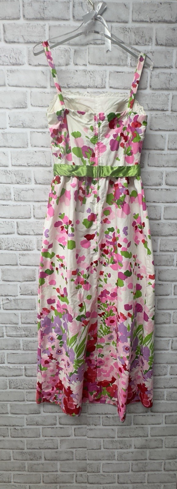 Vintage California Poppy Bright Floral Maxi Sun Dress 1960s Tag Sz 12 See Sizing