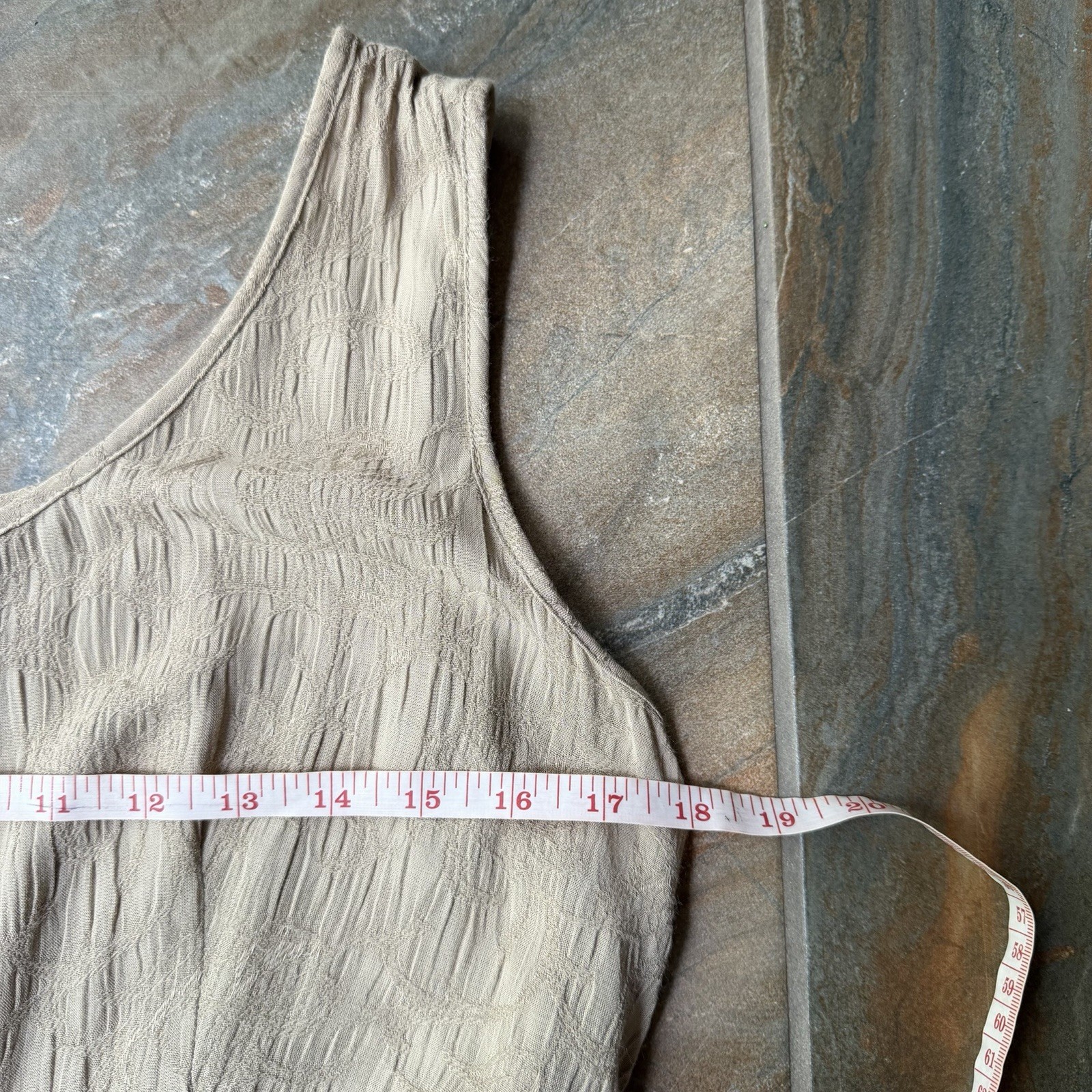Vintage 90s Molly Malloy Crinkle Texture Dress Shirt Set Beige Neutral Size 12