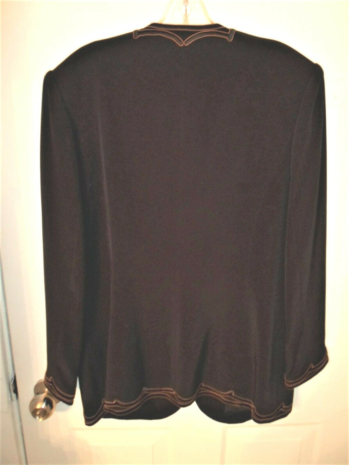 Liz Elana Vtg Sz 14 Black Beaded Medallions Embellished Blazer Jacket Embroidery
