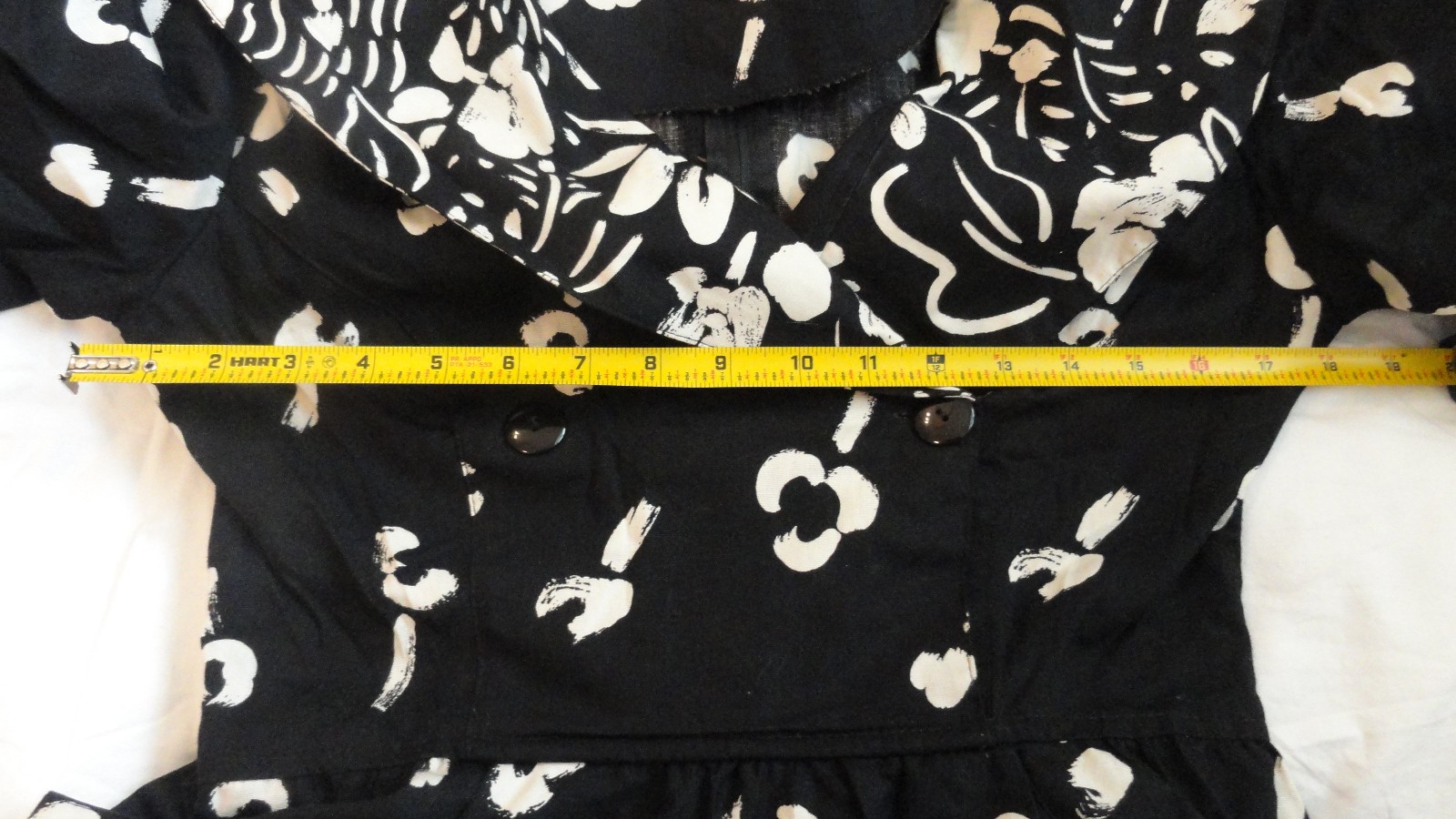 Vtg Choon Maxi Dress Sz 10 Black White Fit Flare Pockets Full Swirly Skirt USA