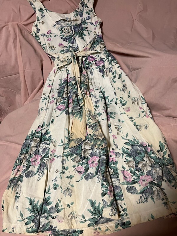 Vtg Joni Blair Floral Dress Cotton Cottagecore Romantic Sz9 100% Cotton