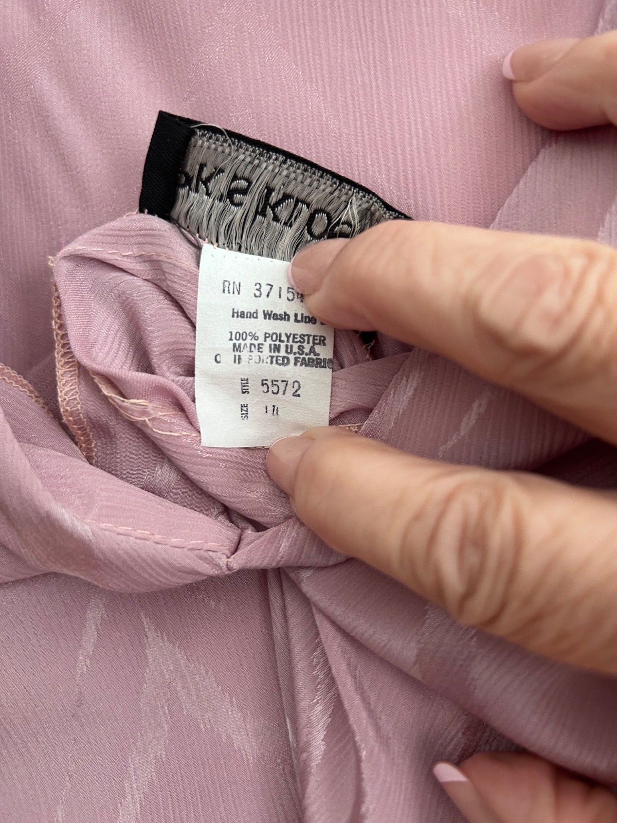 VTG 80s PK’s Kloset Pink Shift Dress Pleated Sleeve – Keyhole Neckline Sz 14
