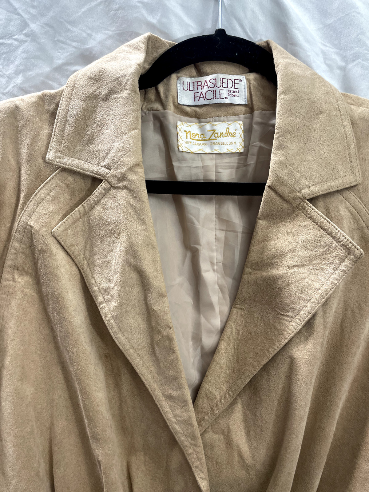 VTG Count Romi Ultra Suede Nora Zandre Jacket Coun Romi Blazer Sz 8 Beige Woman