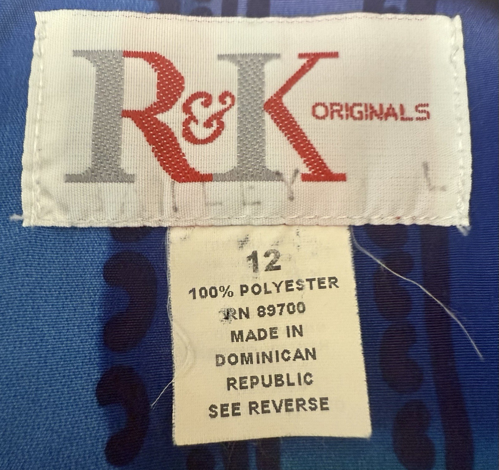 Vintage R&K Originals Maxi Dress Sz12 Blue Purple Turquoise Paisley&Floral Print