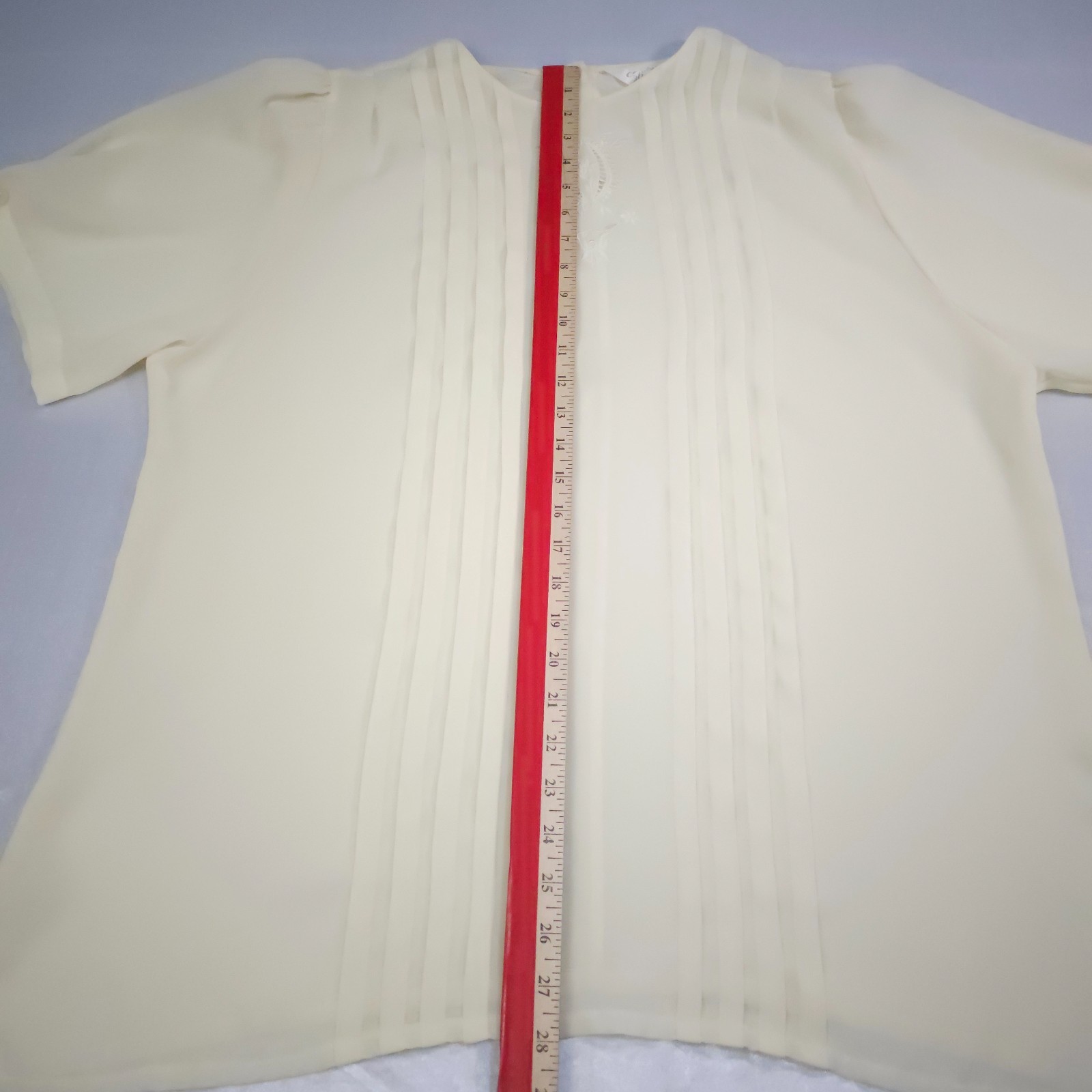 VTG 70s Off White Blouse Philippines Embroidered Poetcore Cottagecore XL 24 PTP