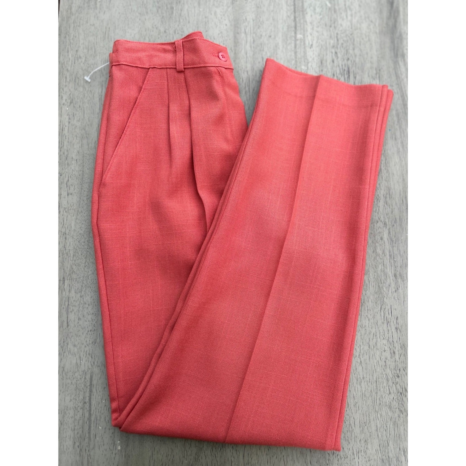 Vintage Collection Internationale Coral Pink Pleated High Waist Trousers Size 6