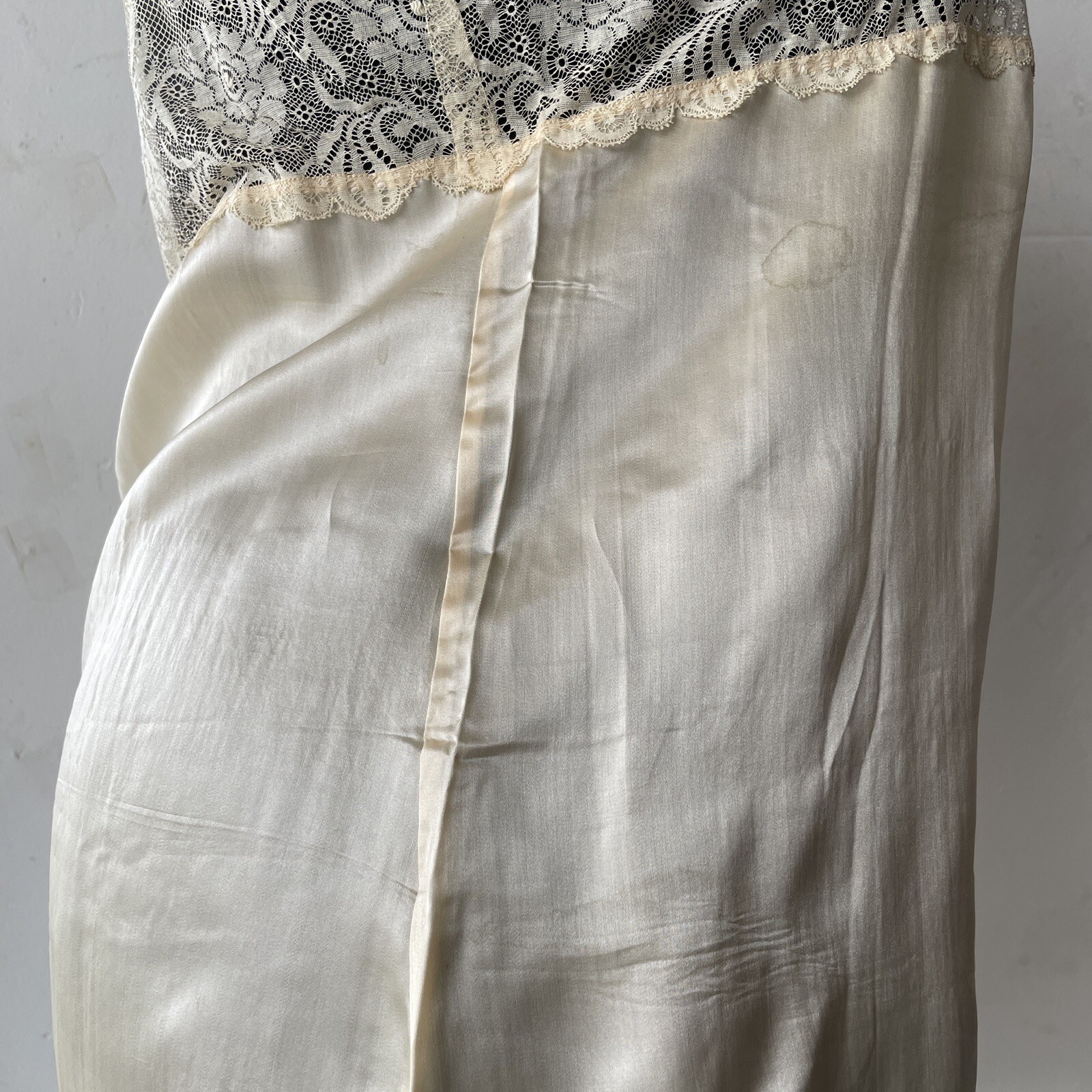 Antique VOLUP 1920s – 1930s Silk Step In Button Up Crotch Teddy Dress Slip XXL