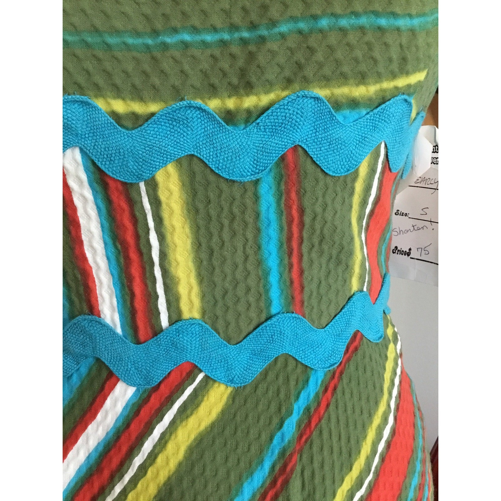 1960s Harmay St Amour Striped Maxi Dress Vintage Piquet Cotton Mod Rainbow Gown