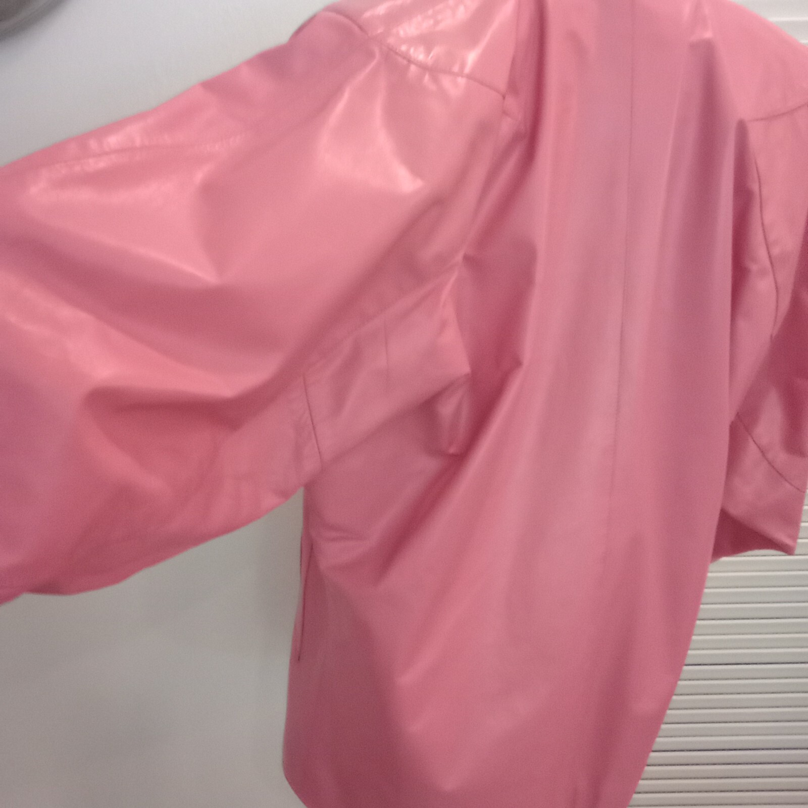 Pink Leather 1980’s Car Coat Length Dolman Sleeves Excellent Condition by Rafael