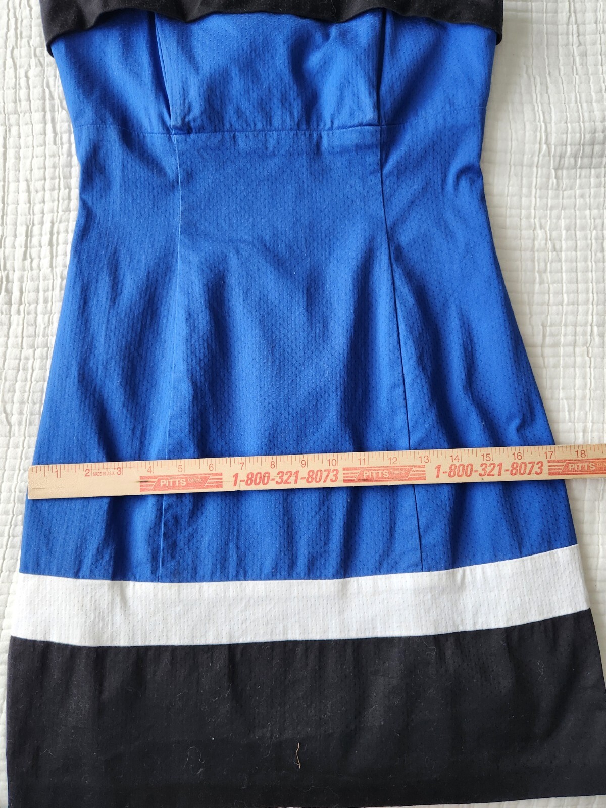Vintage B. Darlin Strapless Colorblock Dress Size 9/10 Blue White Black