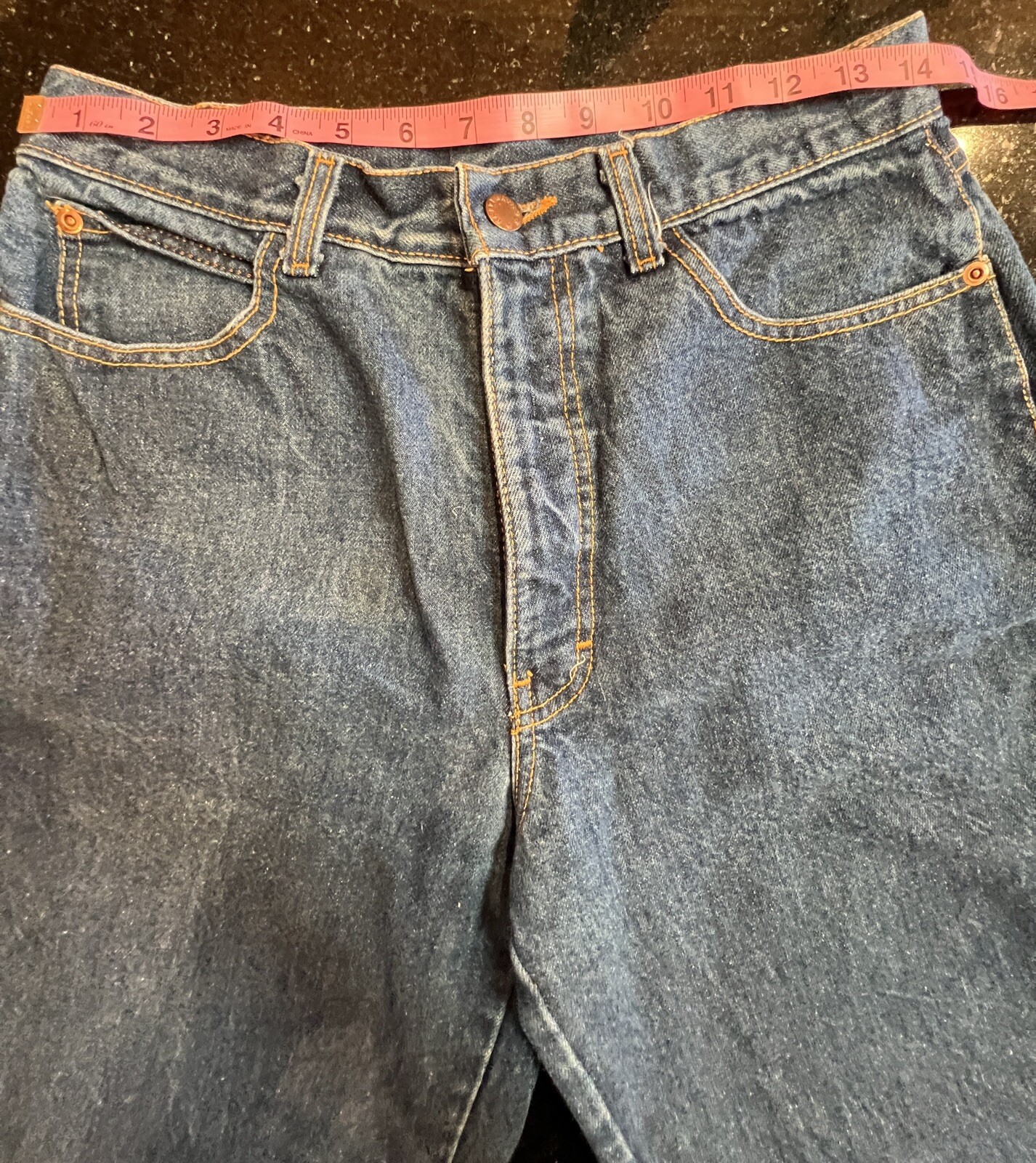Brittania EL PASO Jeans Leather Patch USA Women Cut A439 Style 6751-2 VINTAGE 14