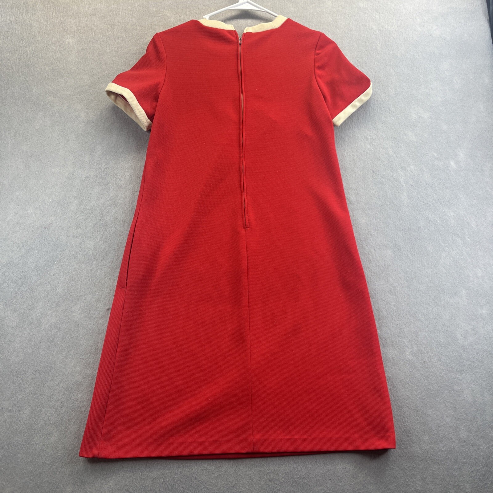 Union Made ILGWU Red Dress Vintage 60s Pockets Read Single Stitch
