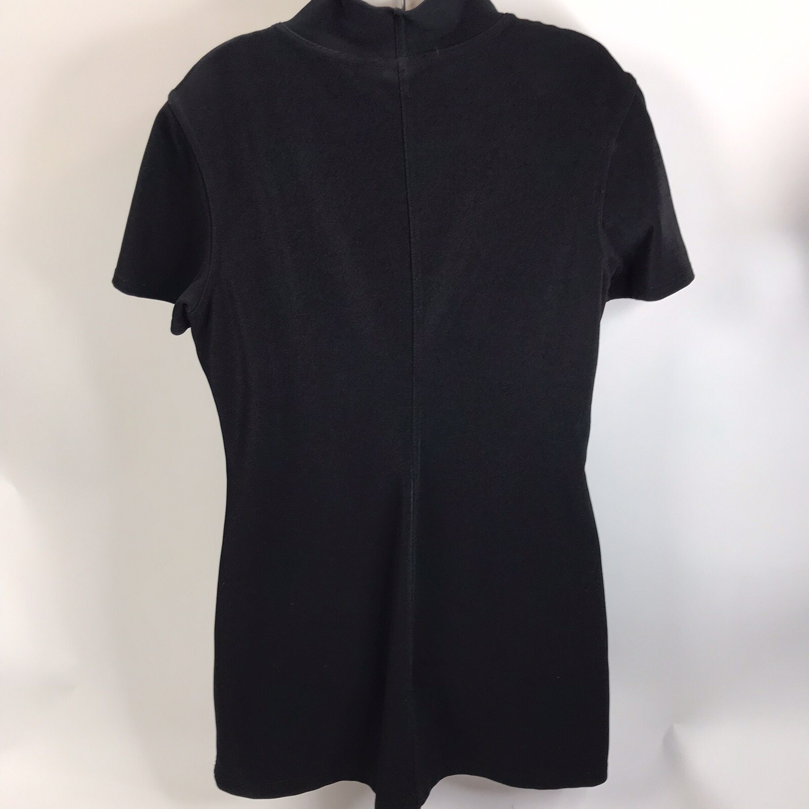 Vtg Limited London Paris New York black Ribbed popover dress Size L USA Made LBD