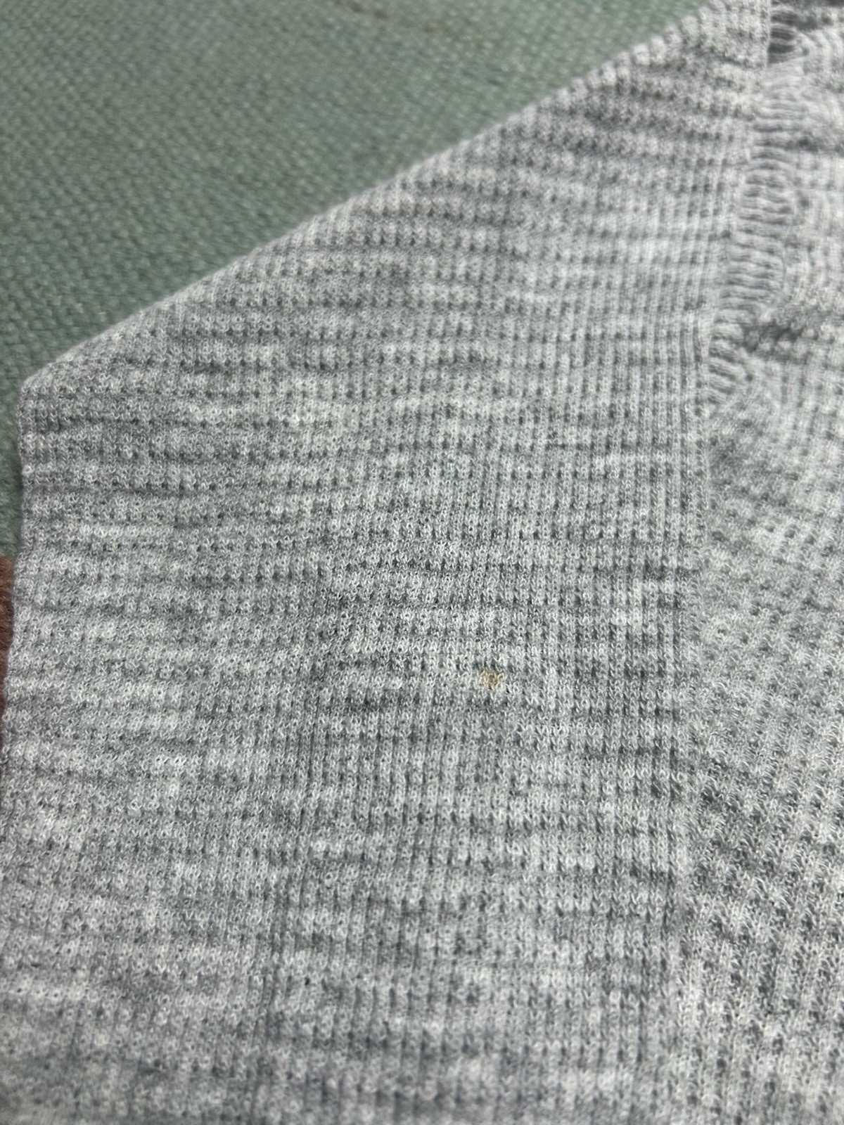 Vintage 70s 80s waffle knit thermal shirt blank gray base layer women’s XL