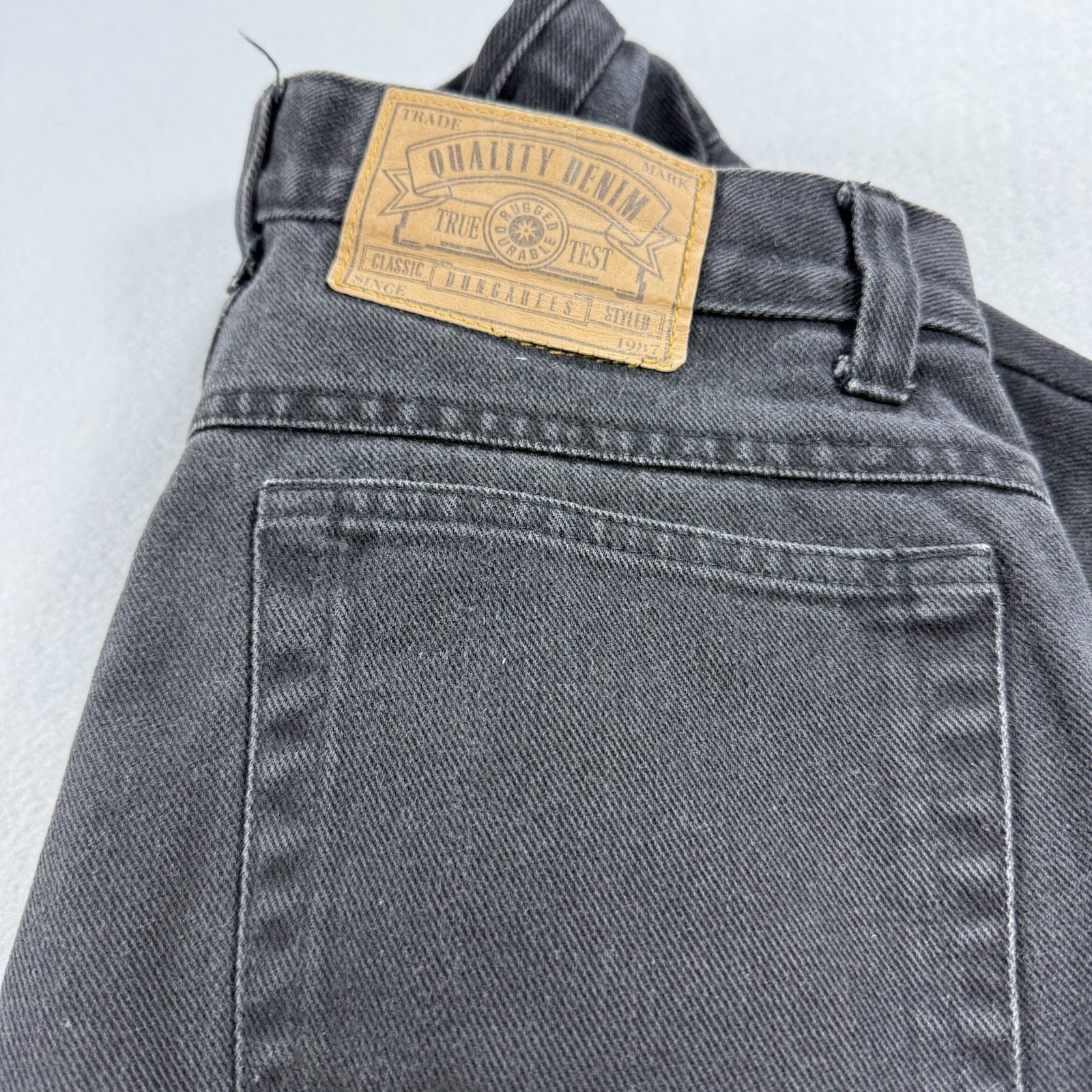 Vintage CENZA Palmetto Womens Denim Shorts Size 10 High Waisted Cuffed Black