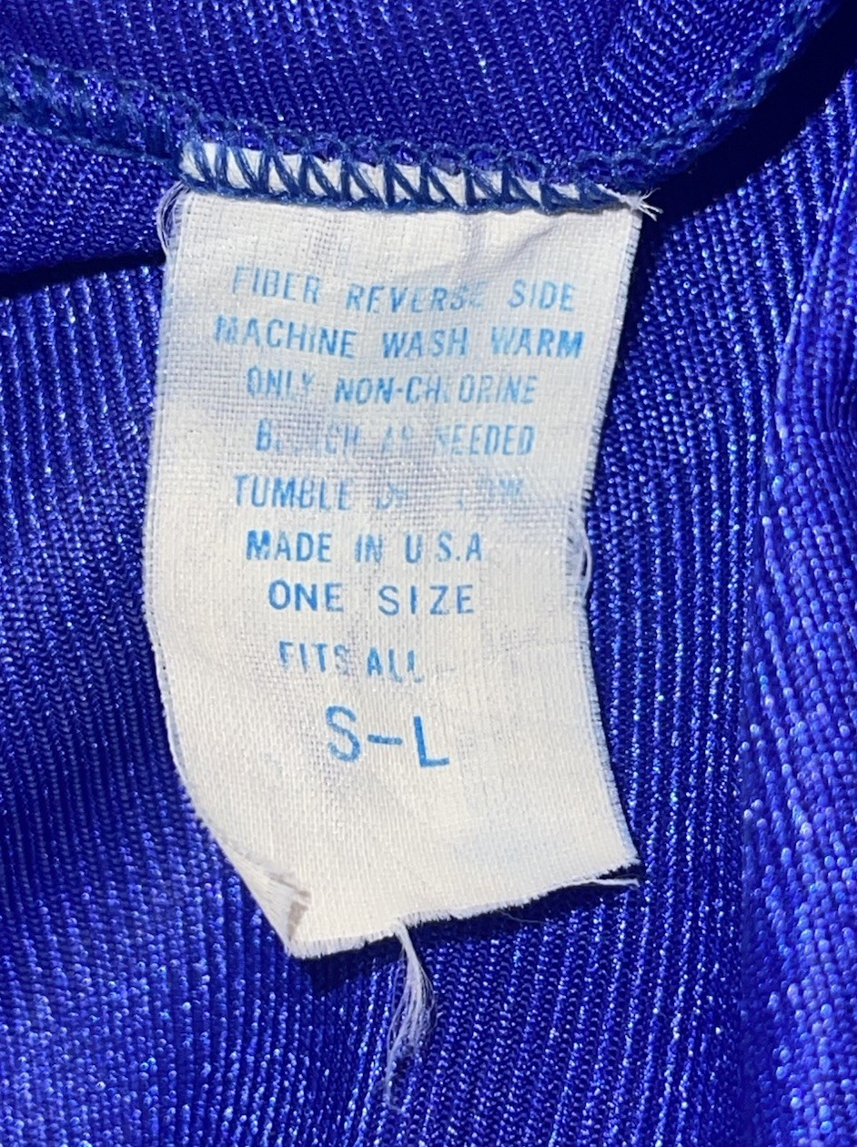 Vtg 80s Finesse Embroidered Nightgown Womens OSFM SM/LG Royal Blue Sleepwear