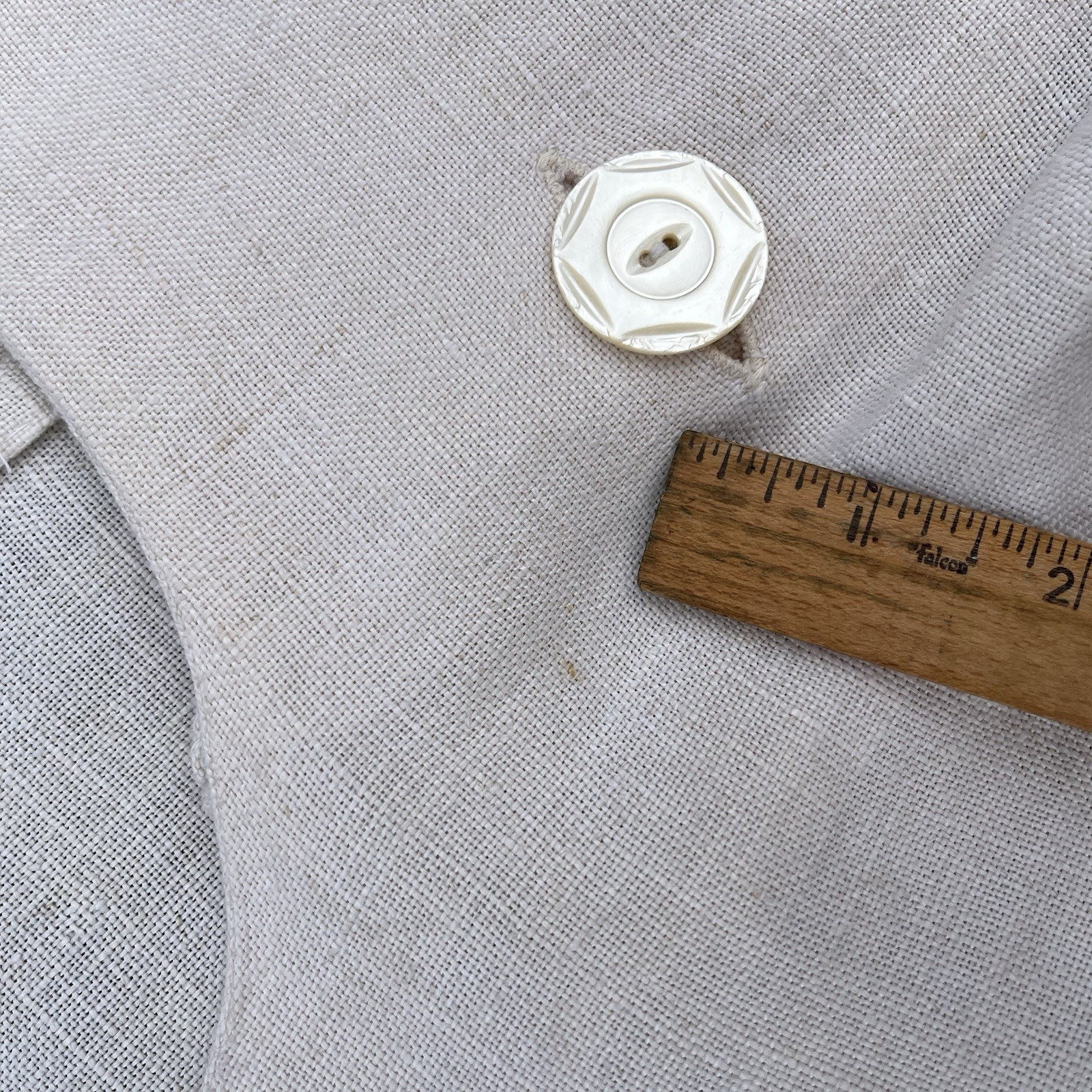 Antique 1910s – 1930s Linen Blouse | Double Breasted | Mother-of-Pearl Buttons