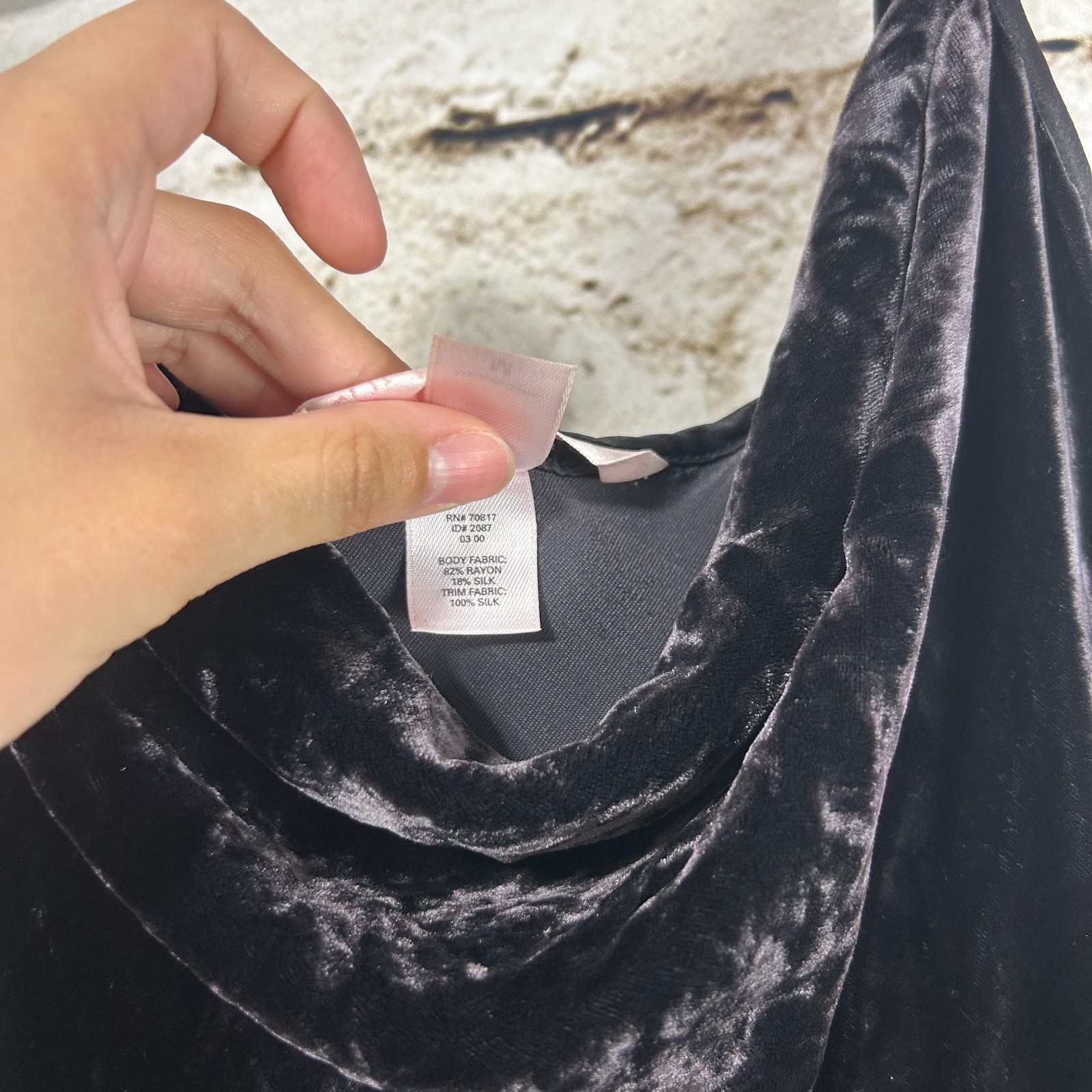 Vintage Victoria Secret Y2K Black Velvet Velour Maxi Slip Dress Silk Sheer SizeM
