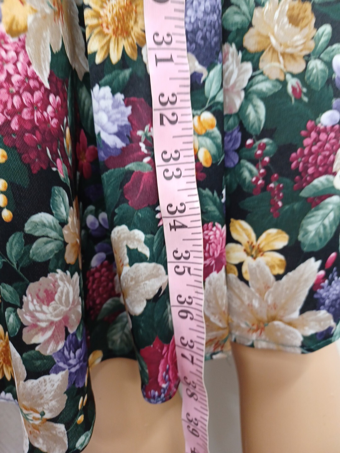 Vintage 80s Dress Floral Prior Tabby California Short Puffy Sleeves Secretary S