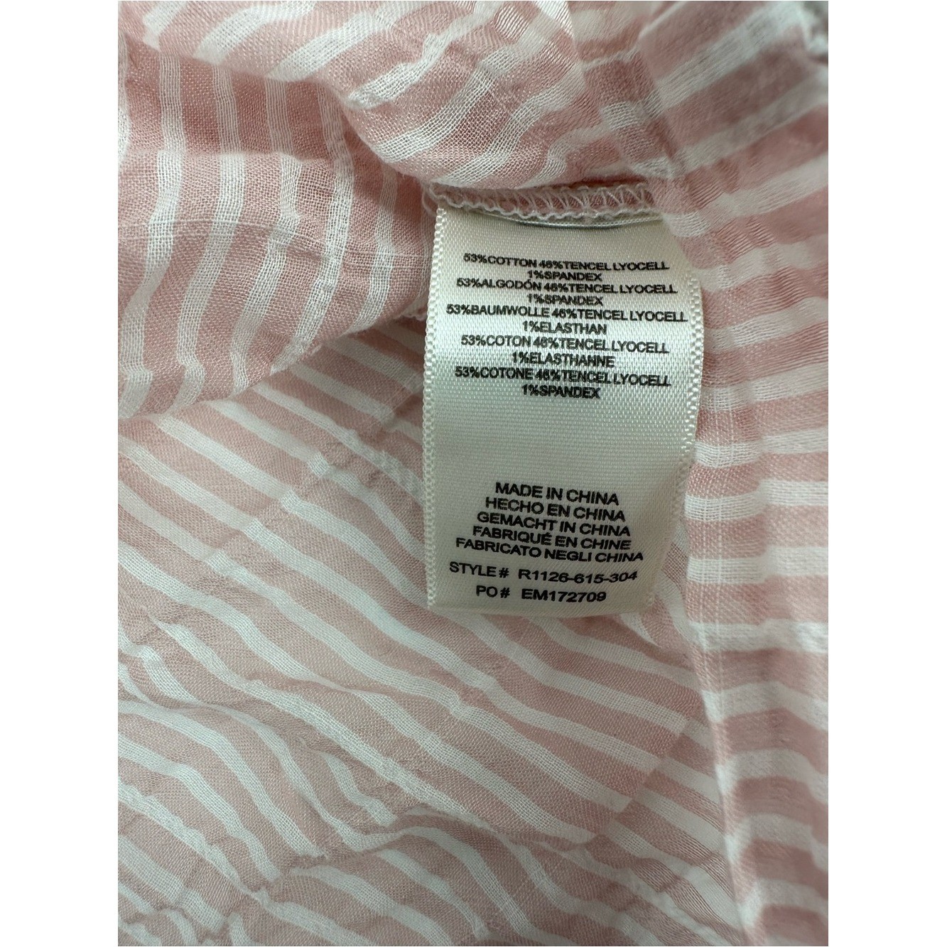 Anthropologie Cloth & Stone Pink Stripe Smocked CottageCore Coquette Sz XS 1284