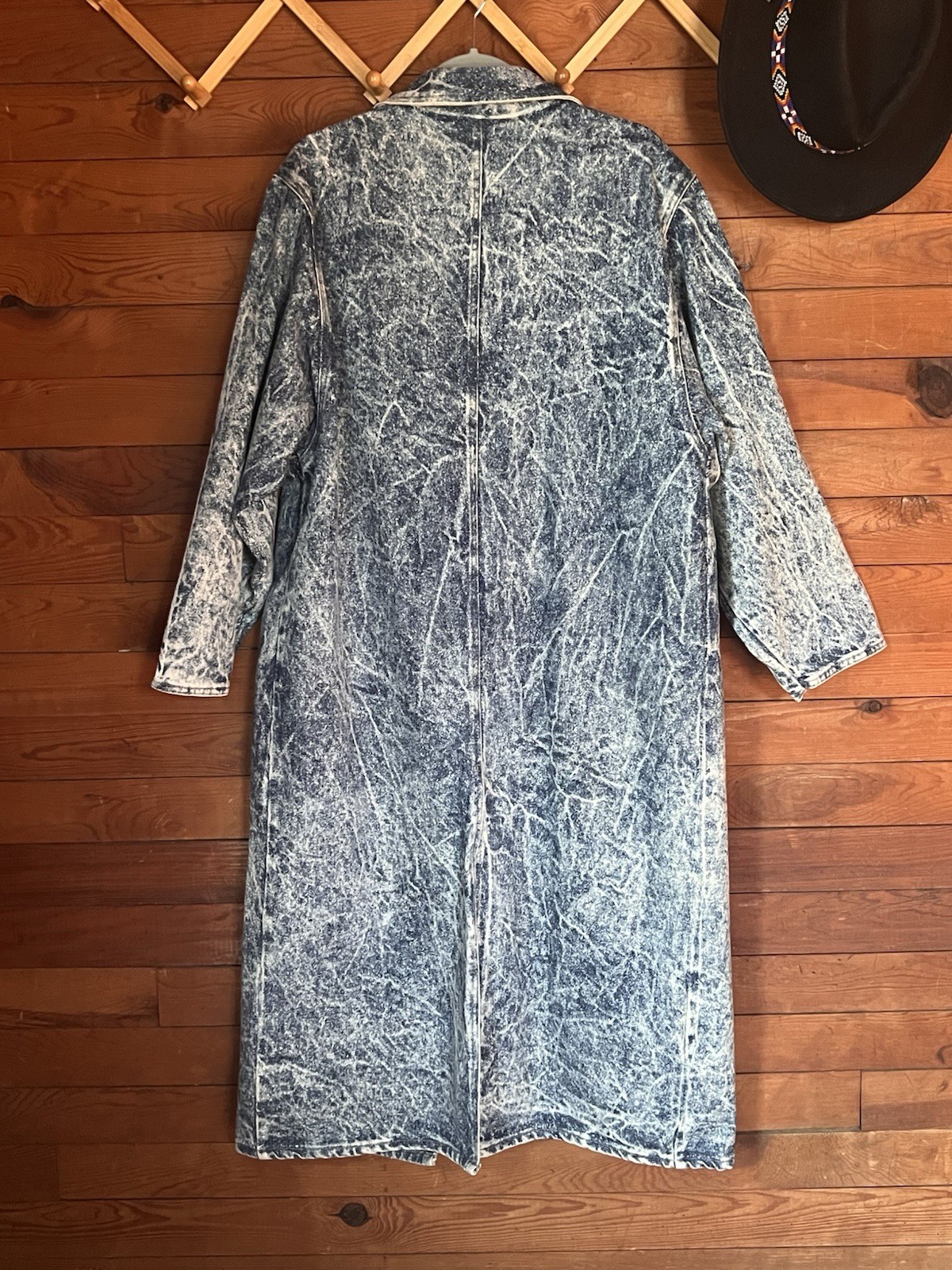 1980s Iced Washed Denim Trench AMAZING Size Large – EUC