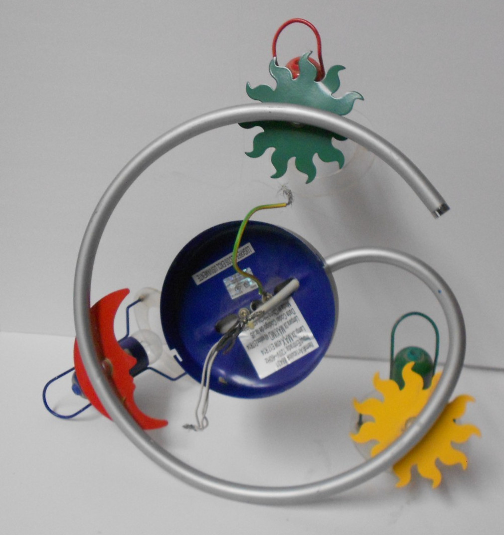 vintage modern authentic very rare, whimsical spiral celling light, sun ,moon