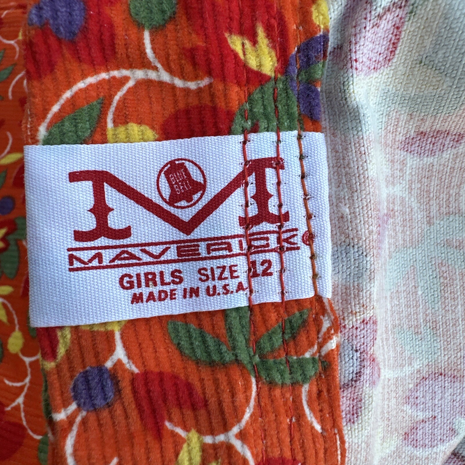 VTG NOS ‘70s Maverick Blue Bell Corduroy Hippie Mod Girls size 12 deadstock Tags