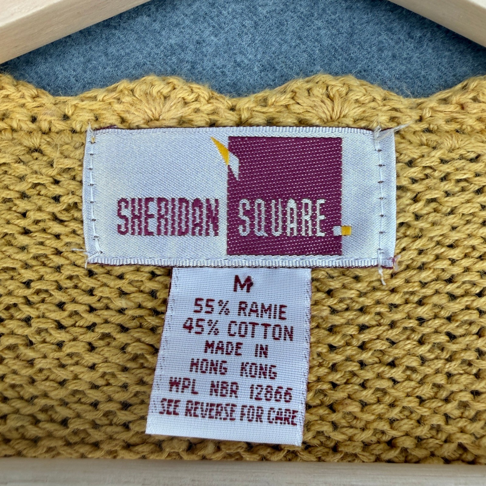 Sheridan Square Vintage Mustard Yellow Scalloped Cardigan Medium Deadstock Puff