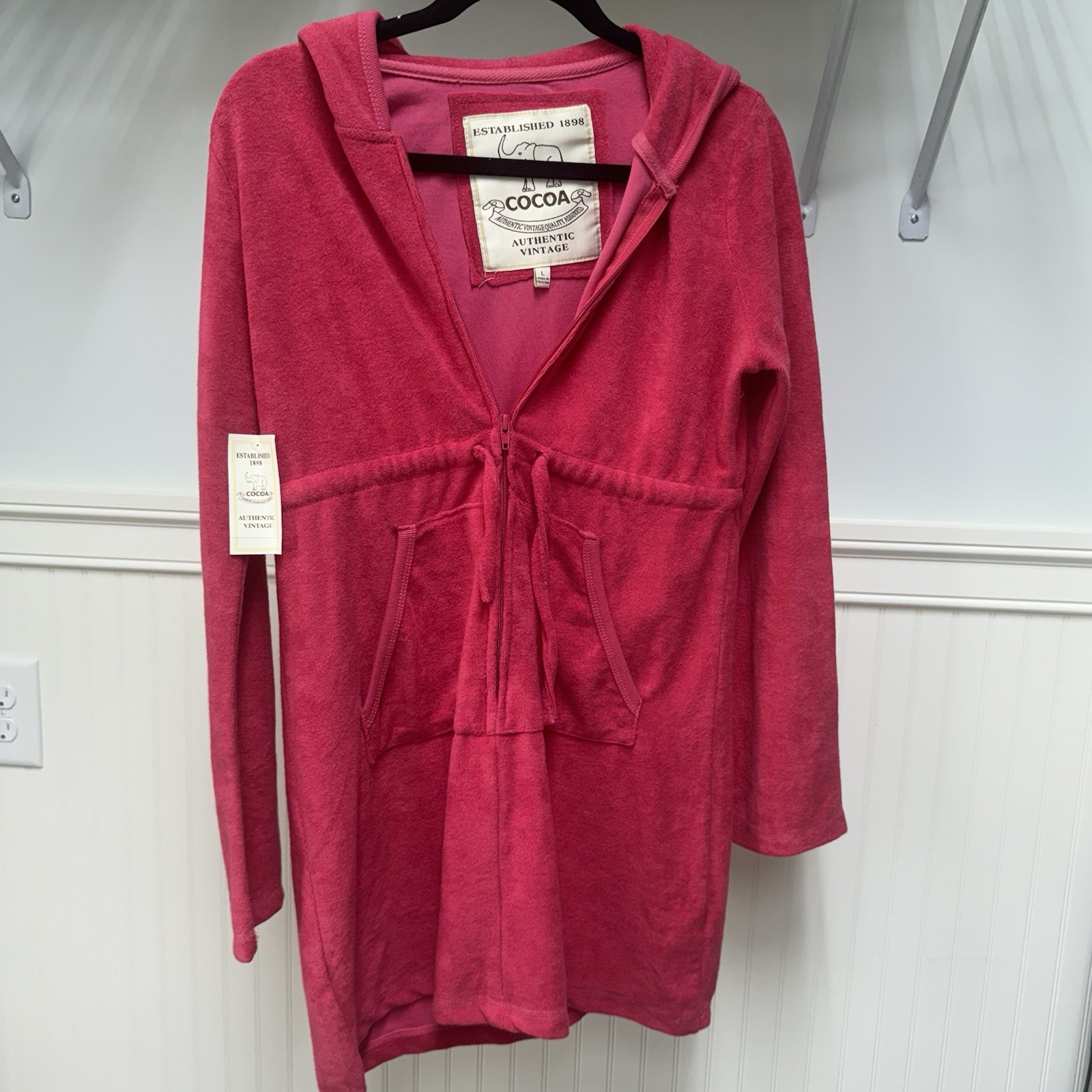 COCOA SUTHENTIC VINTAGE QUALITY AUTHENTIC VINTAGE LOOP TERRY ROBE Size L