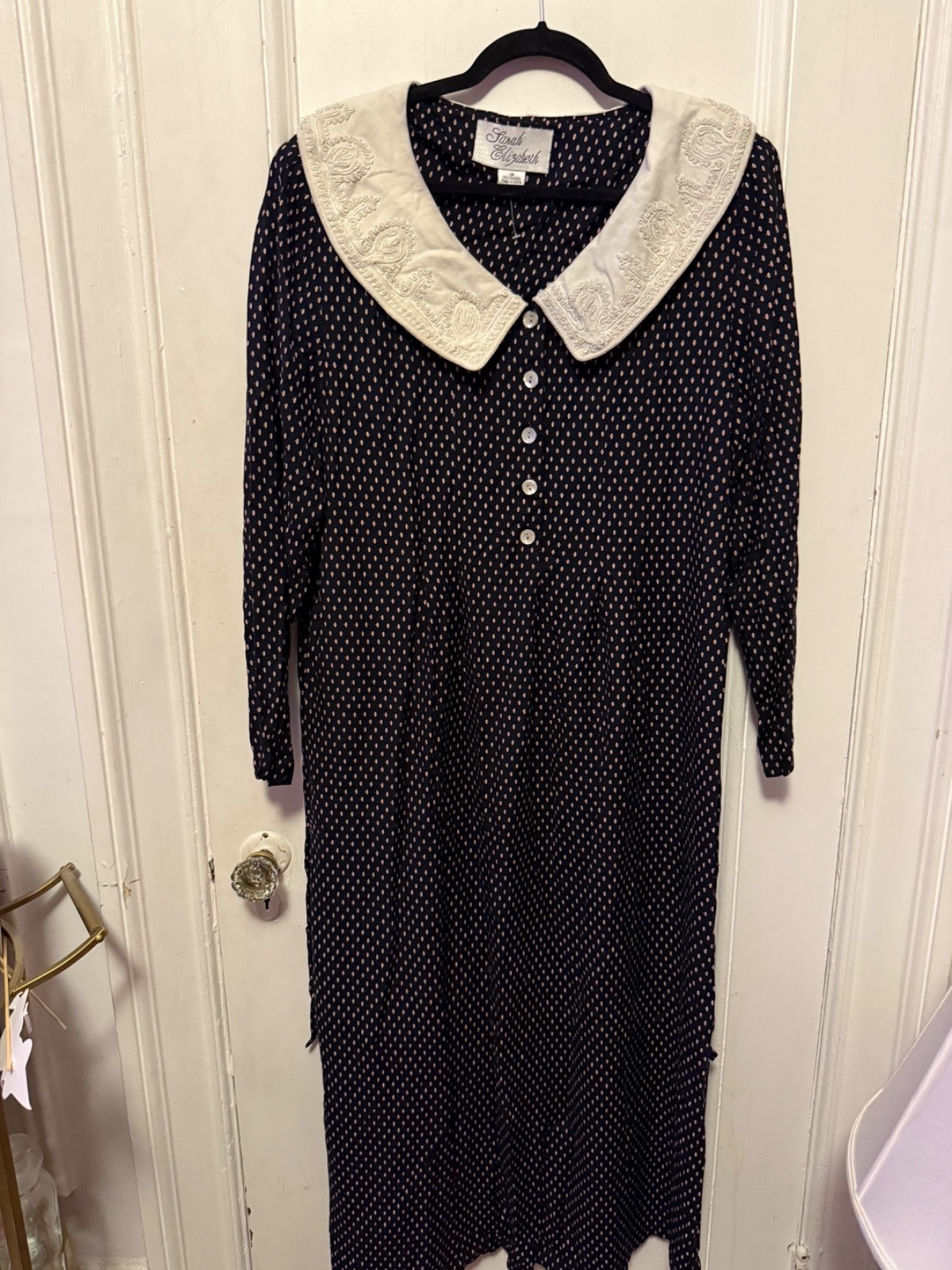 Vintage 80/90’s Polka Dot Style Button Front Dress Rayon Size 18 Sarah Elizabeth