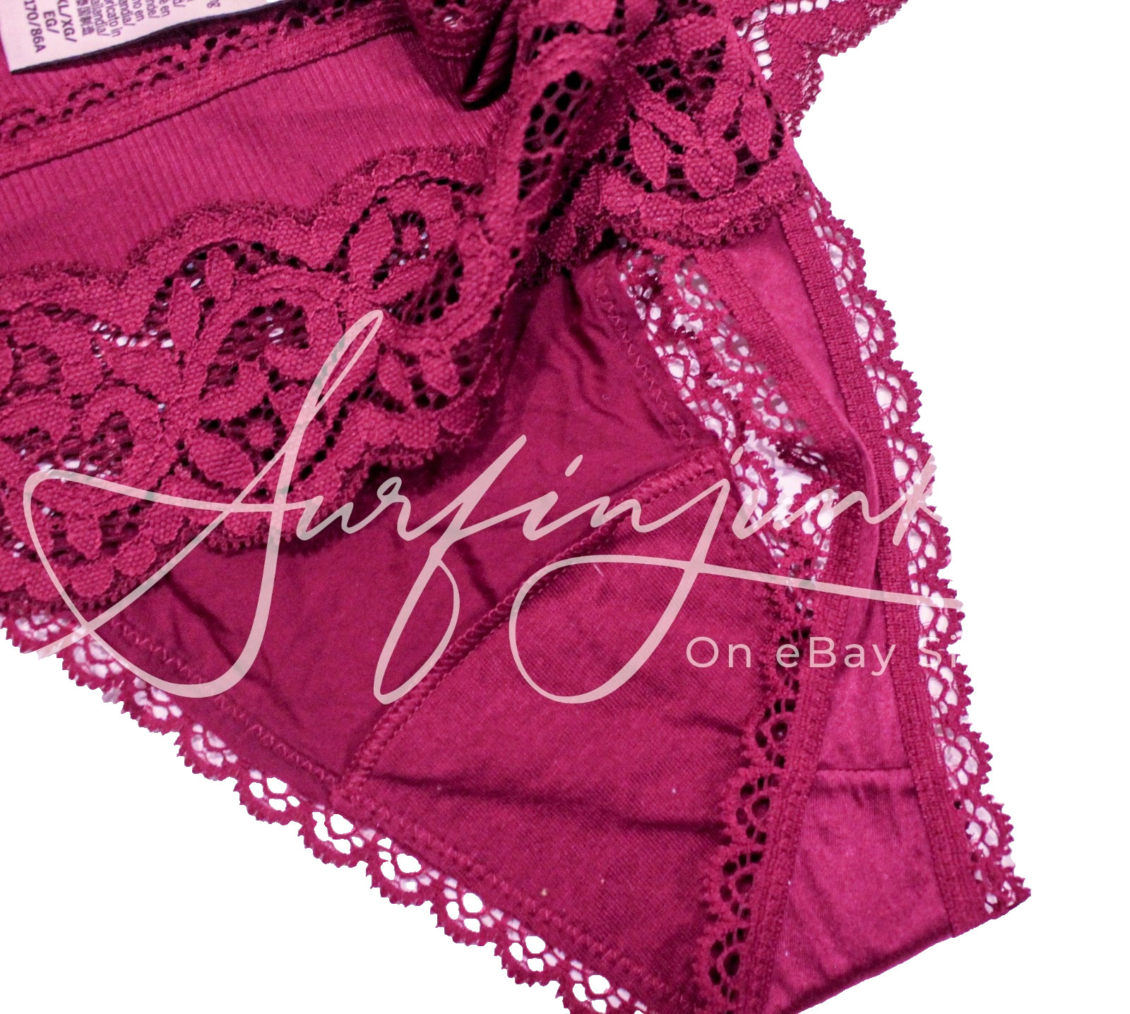 Victoria’s Secret Vintage Panty XL Body By Victoria String Thong Burgundy Wine