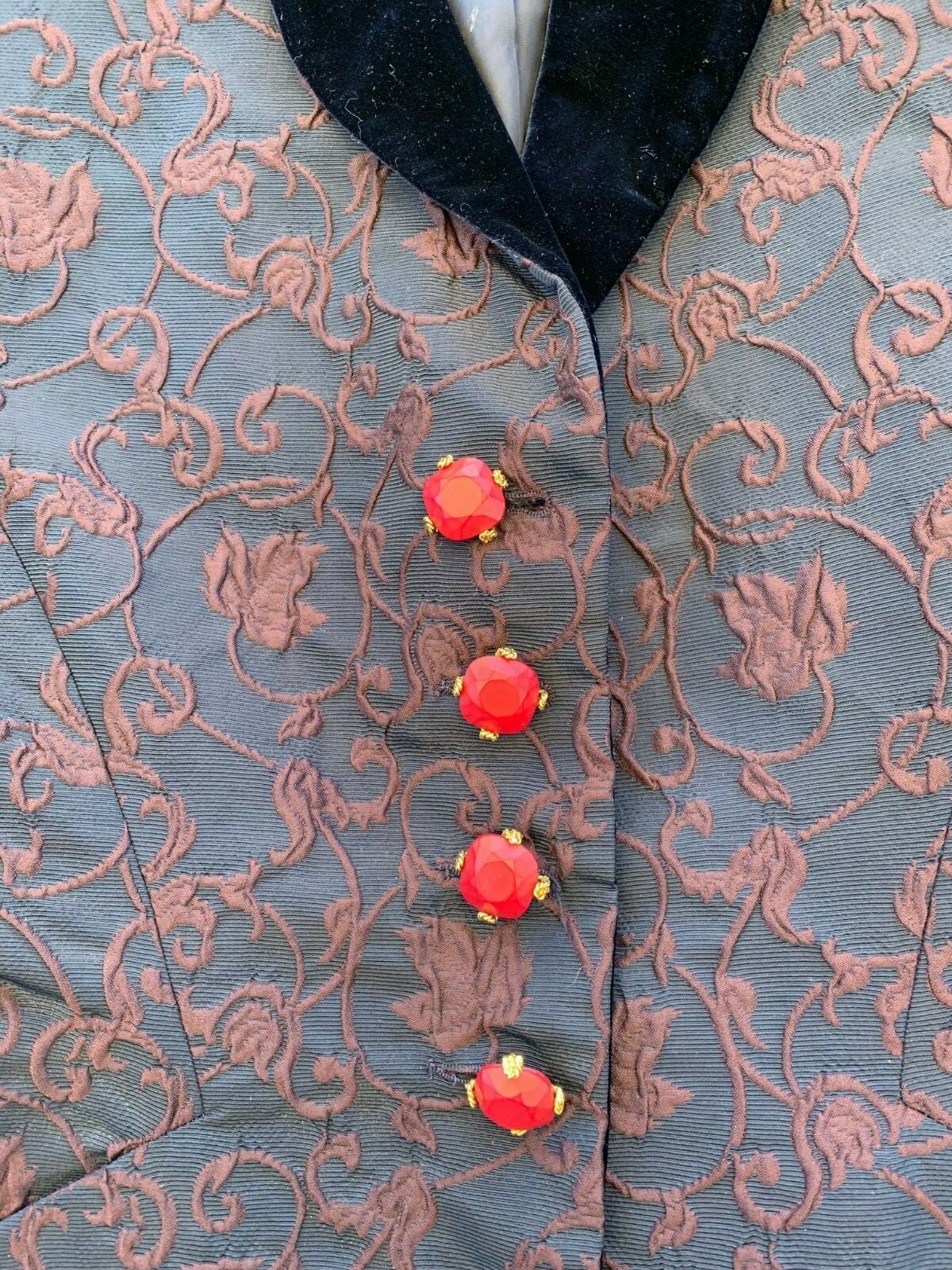 Nina Ricci Edition Boutique Paris Brocade navy and burgundy blazer