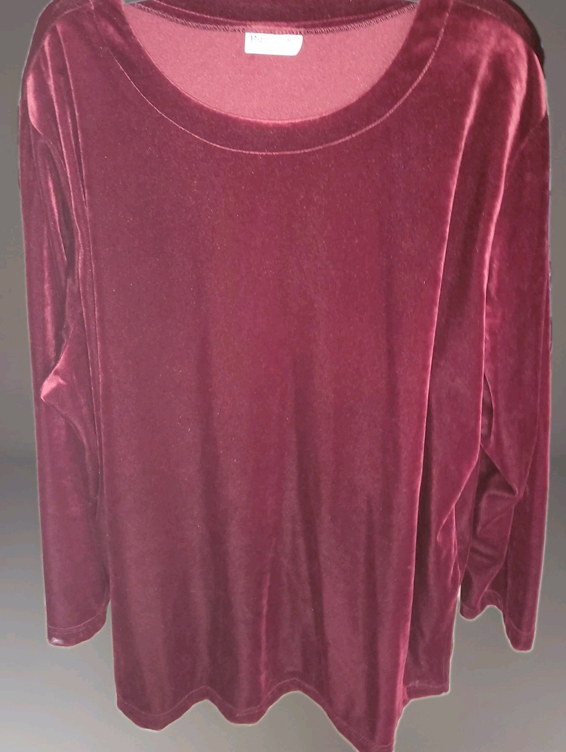 Vintage Velvet Burgandy Top/dress Prelude Womens Pit-to-pit 30″ Pit Down 21″