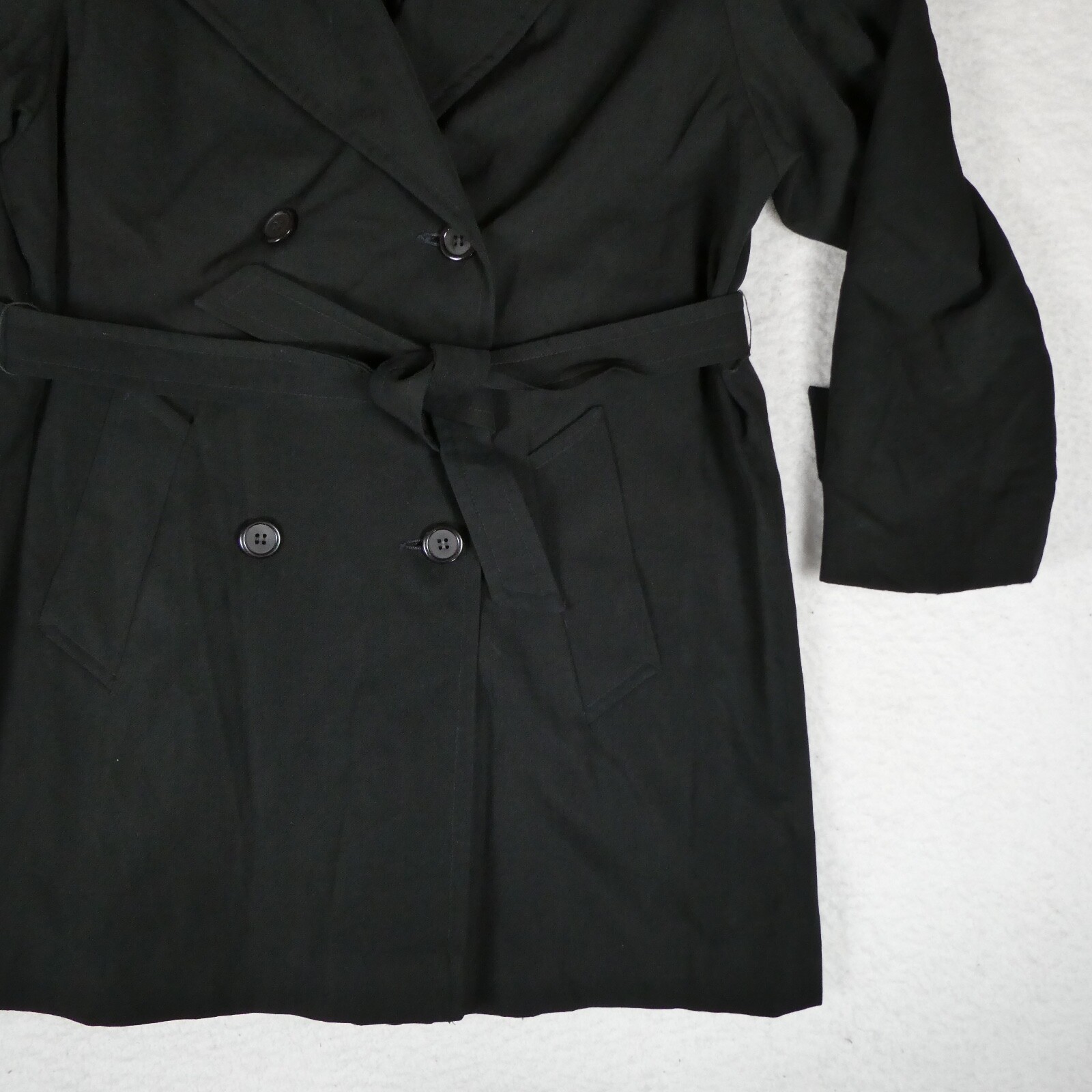 Vintage Enzo Angiolini Jacket Women Size 8 Black Trench Coat Made In USA