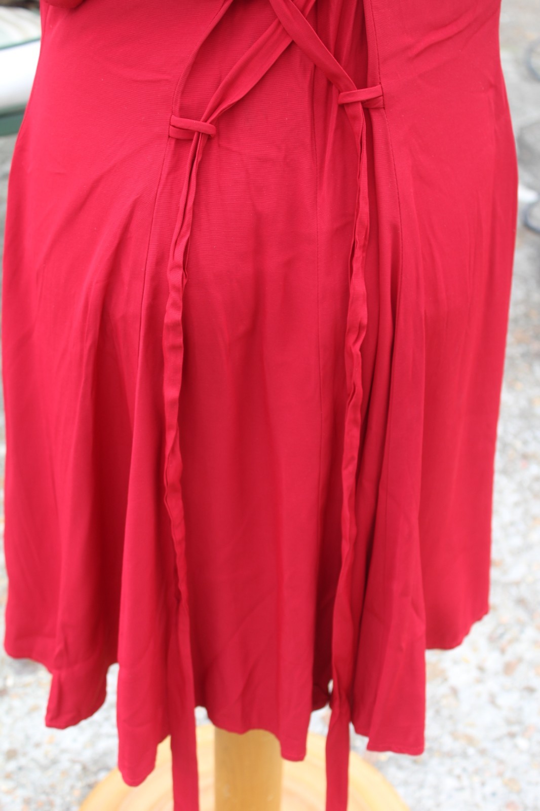 Vintage 80s 90s Deep Red Corset Back Casual Party Dress By Rampage Size Medium