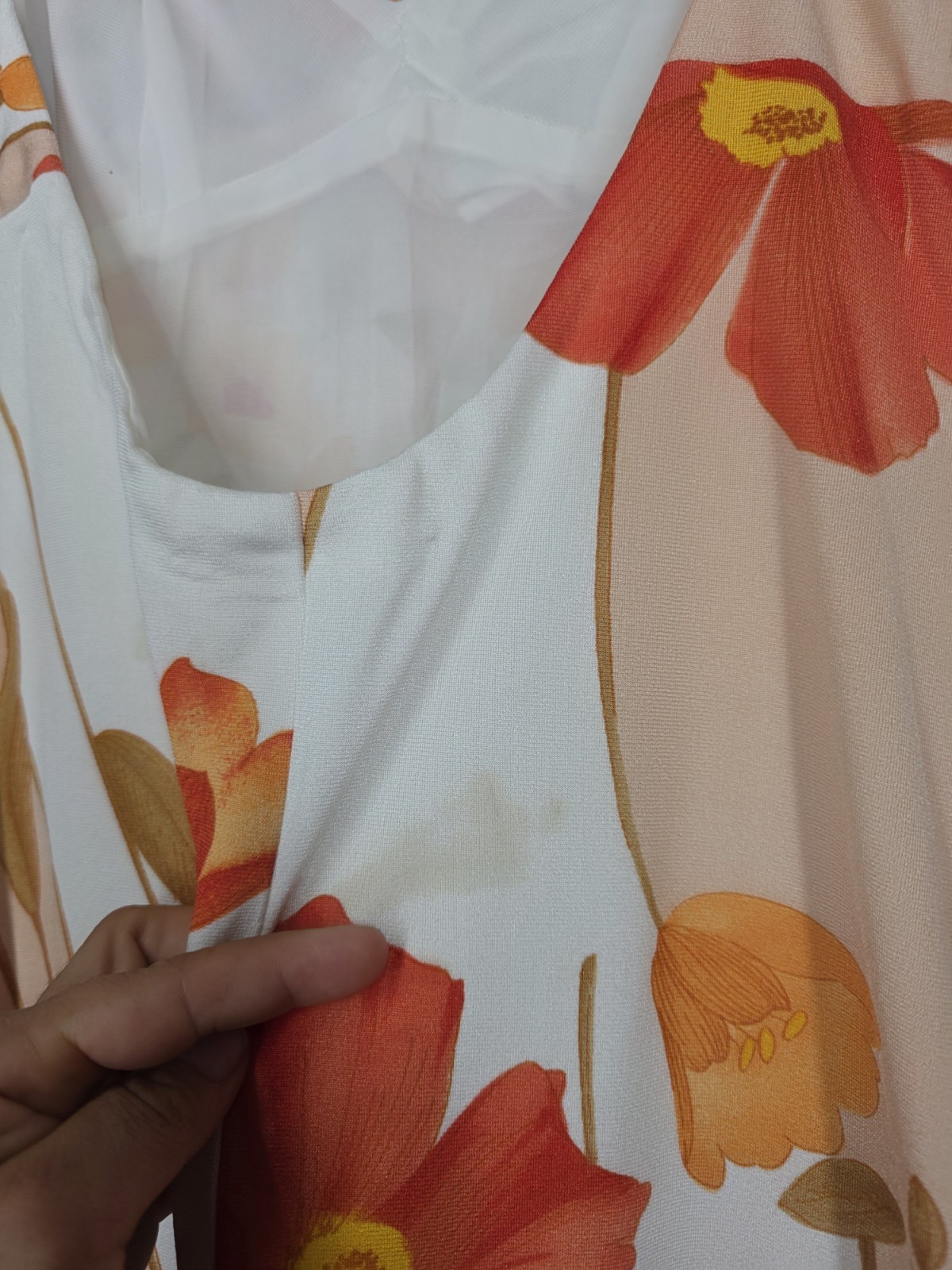 Vintage Hawaiian Maxi Dress S Small Vogue Paris Original Orange Floral Print